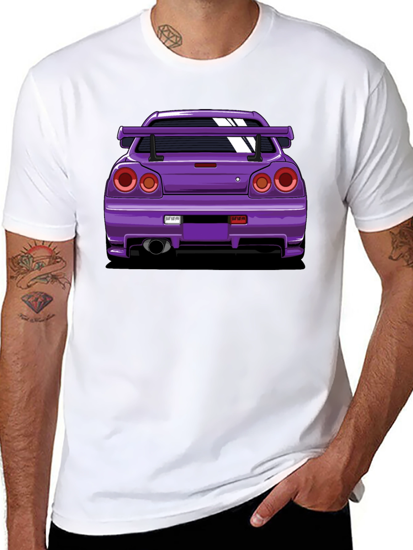 Purple Car Graphic Tee - Black T-Shirt