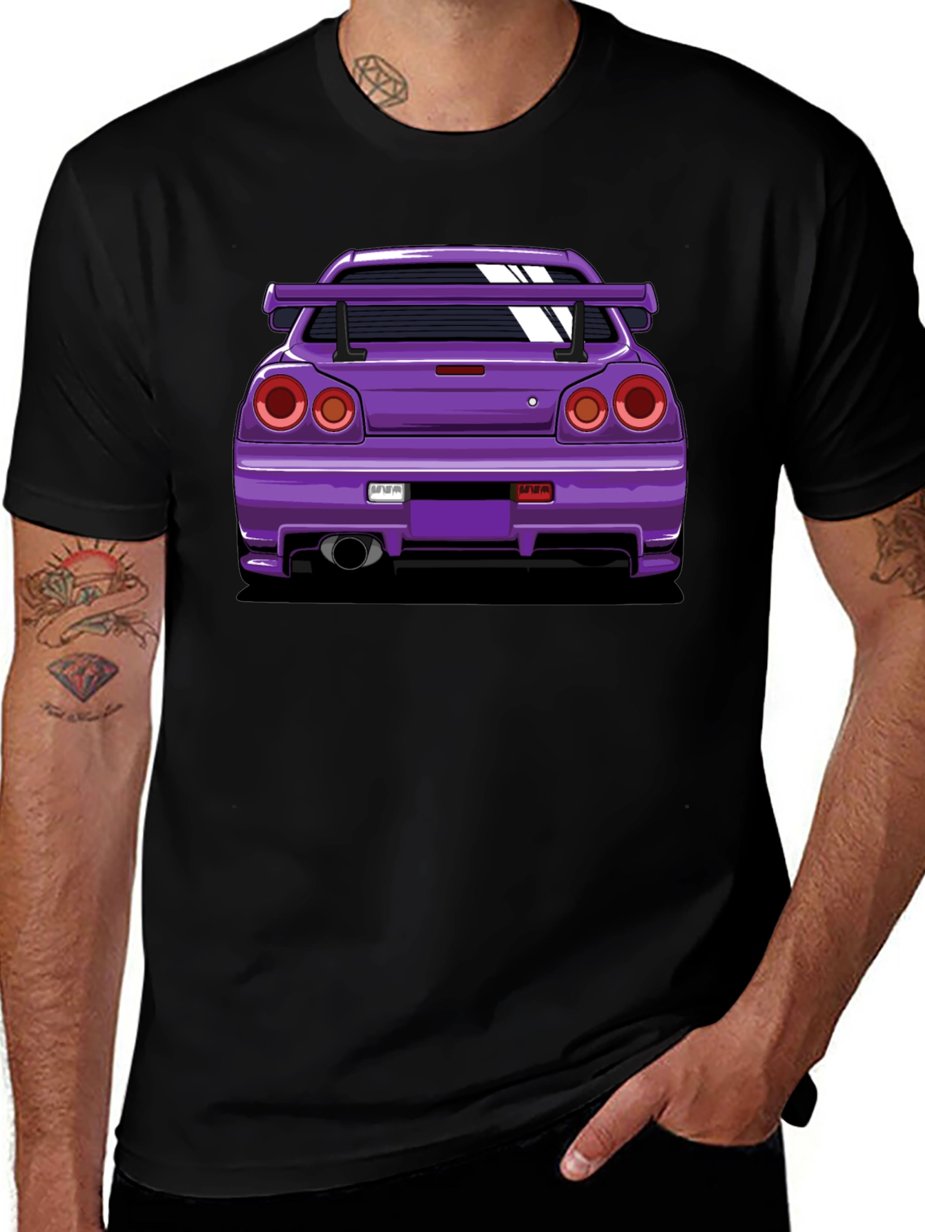 Purple Car Graphic Tee - Black T-Shirt