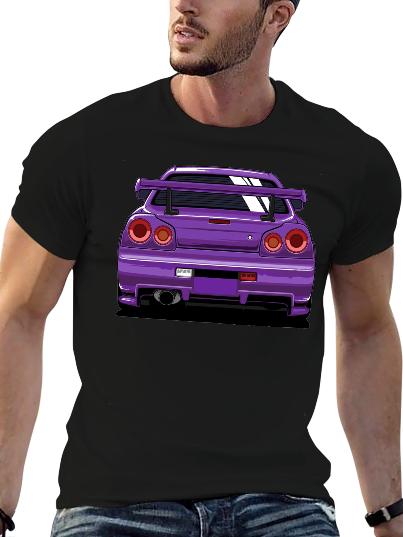 Purple Car Graphic Tee - Black T-Shirt