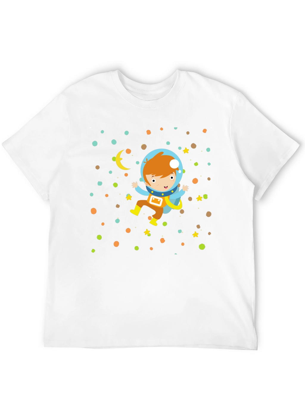 Astronaut Boy Graphic Print Black T-Shirt