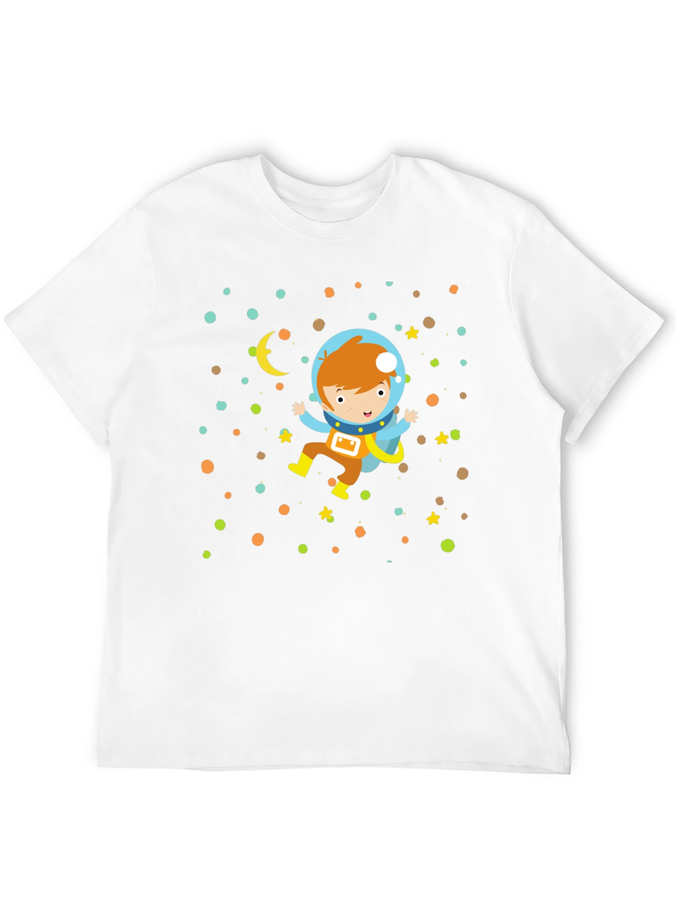 Astronaut Boy Graphic Print Black T-Shirt
