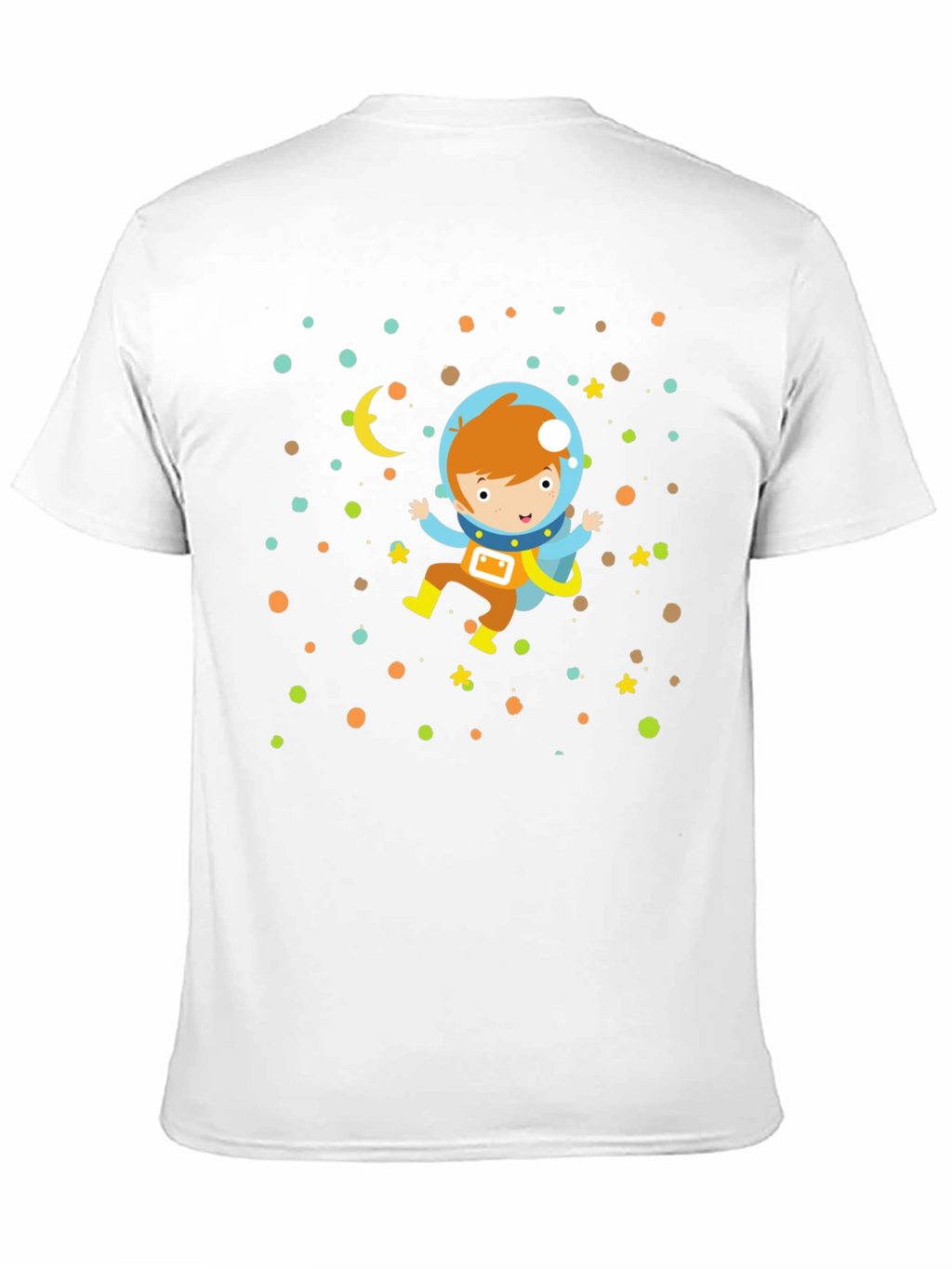 Astronaut Boy Graphic Print Black T-Shirt