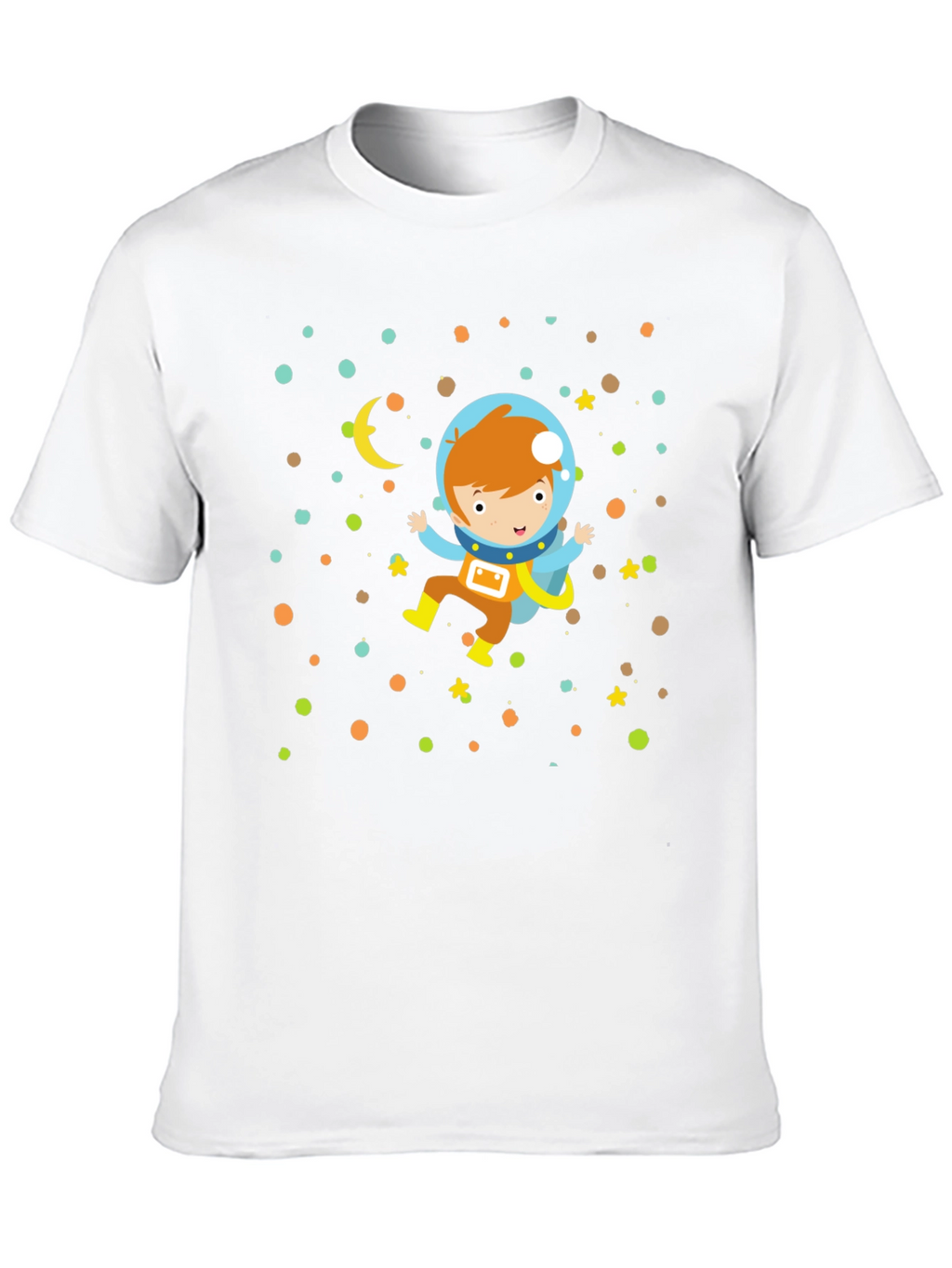 Astronaut Boy Graphic Print Black T-Shirt