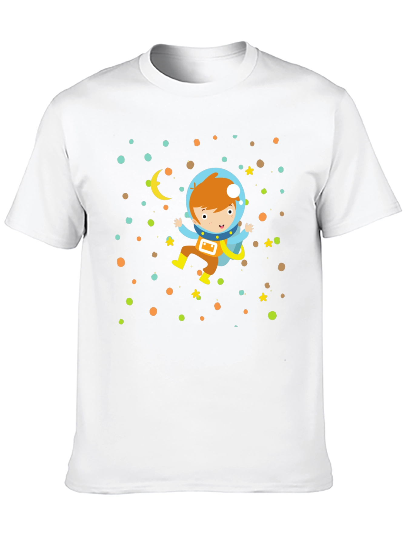 Astronaut Boy Graphic Print Black T-Shirt