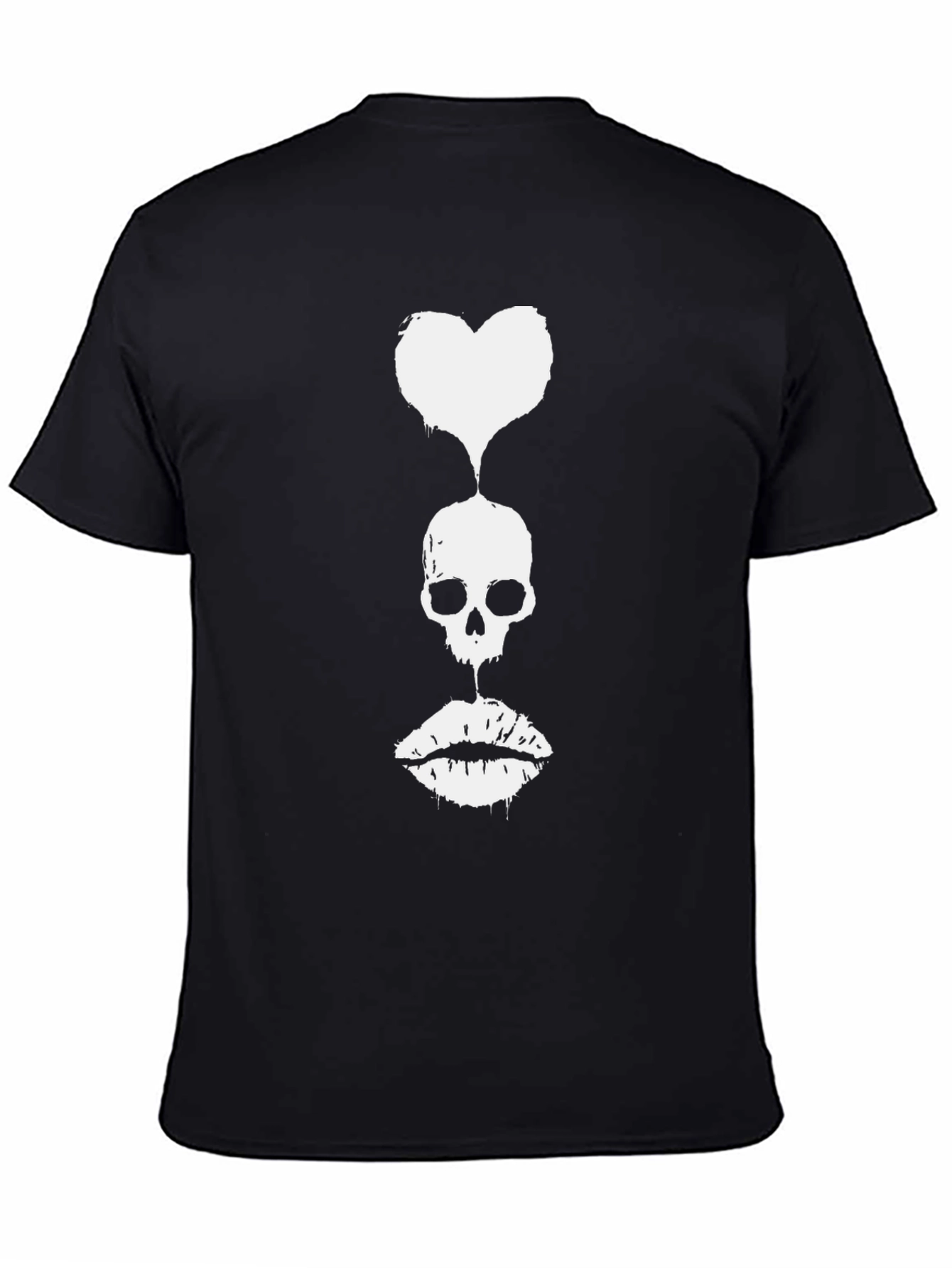 Skull Heart Lips Graphic T-Shirt