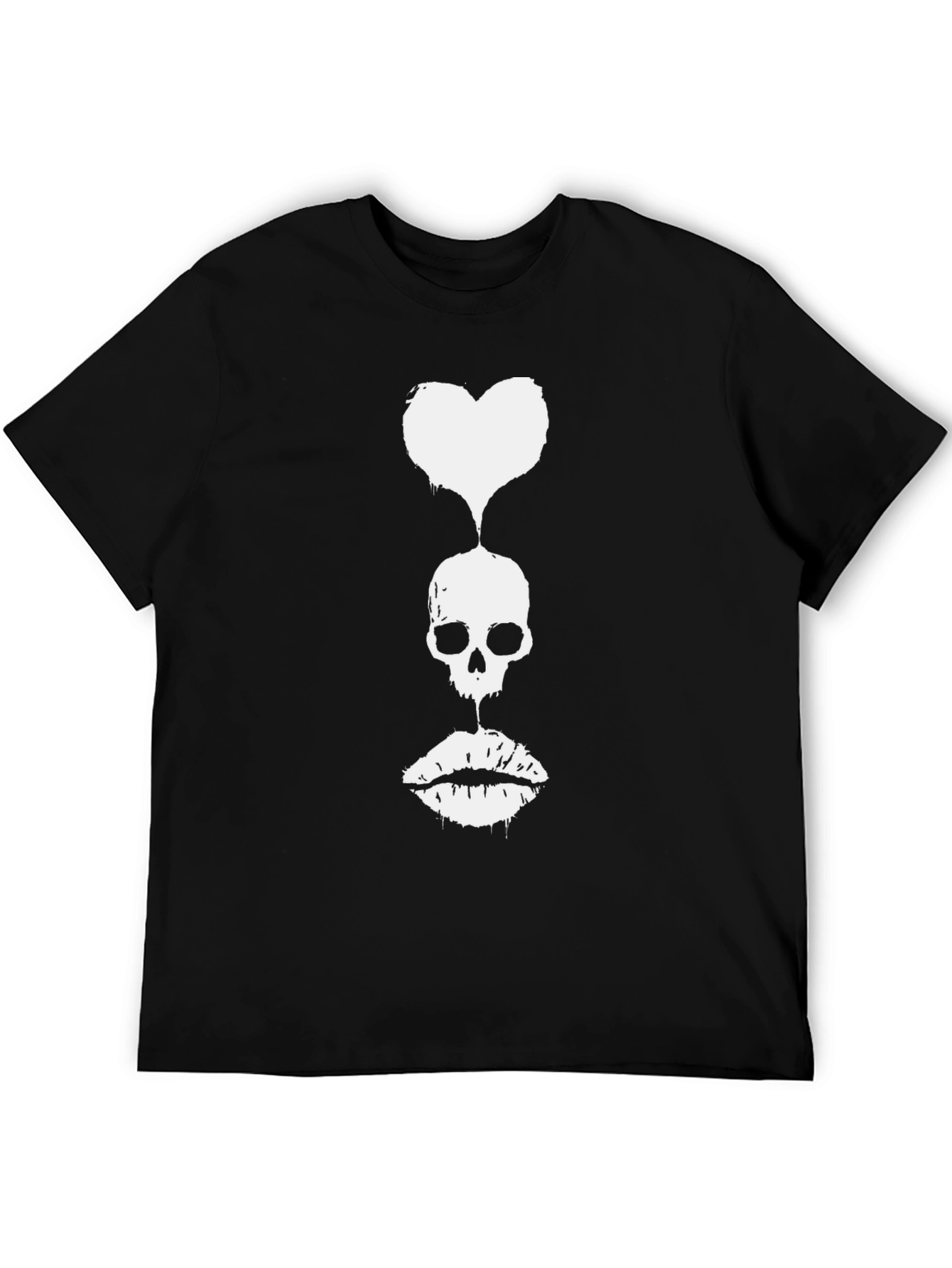 Skull Heart Lips Graphic T-Shirt