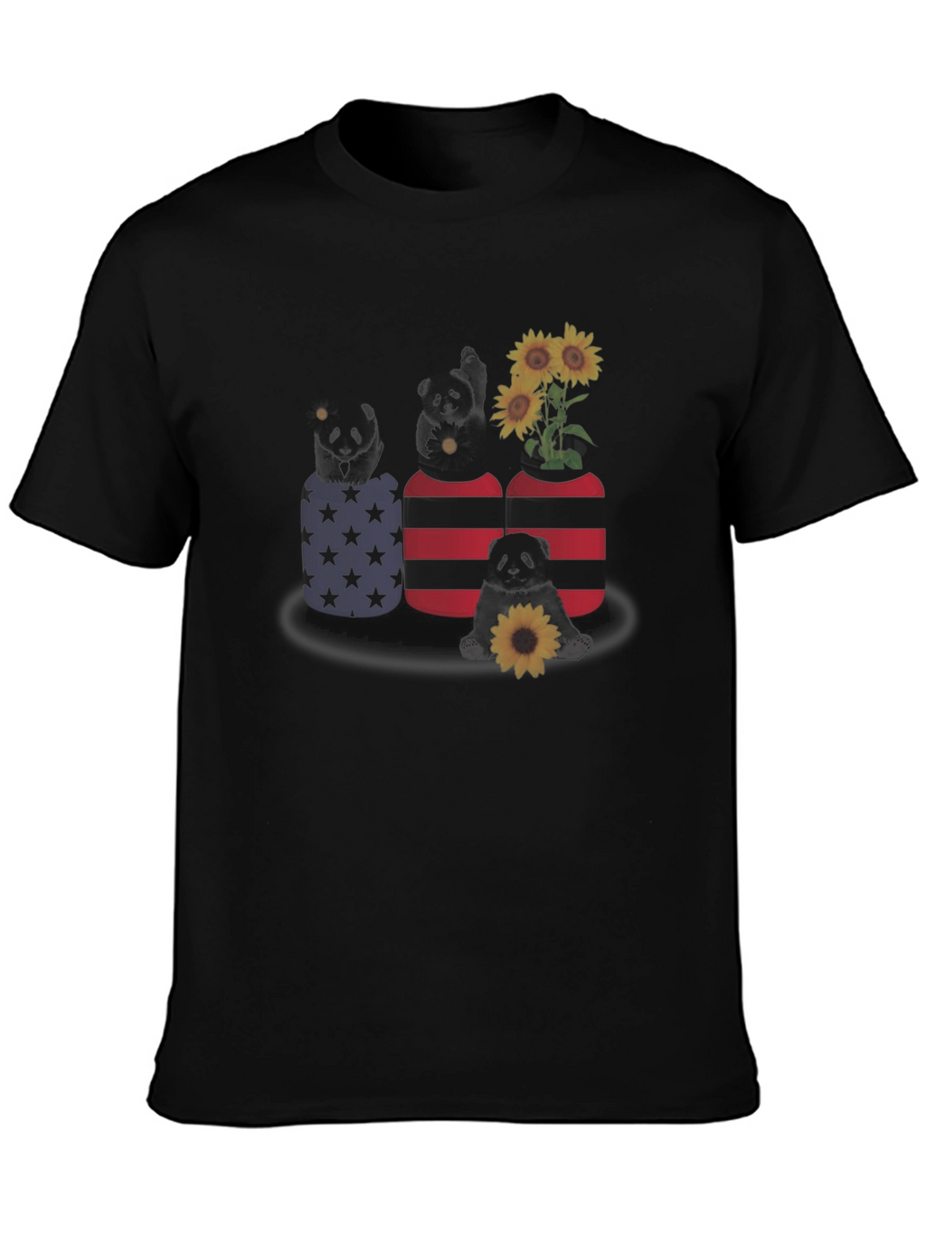 Panda in Pocket T-Shirt - Sunflower Design