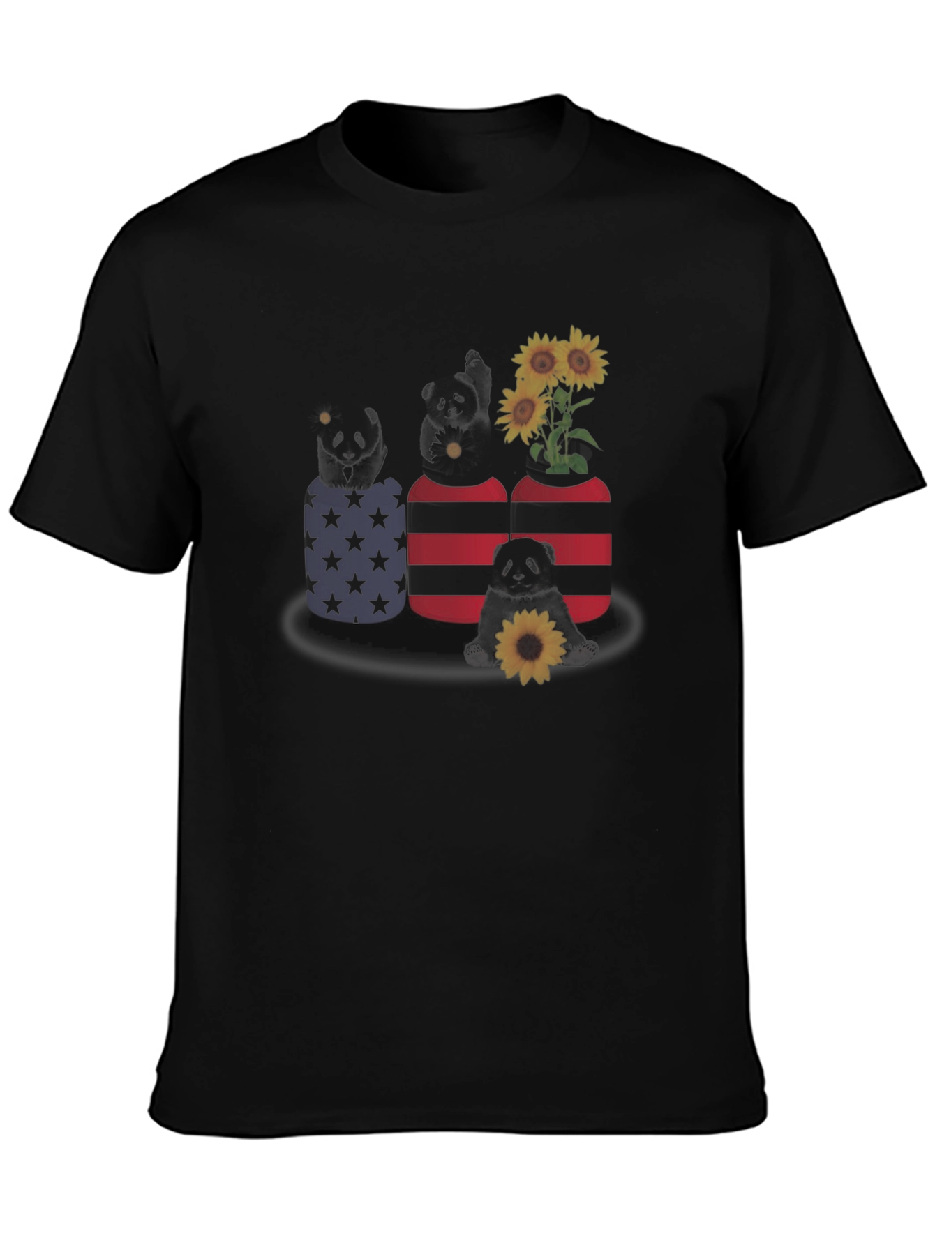 Panda in Pocket T-Shirt - Sunflower Design