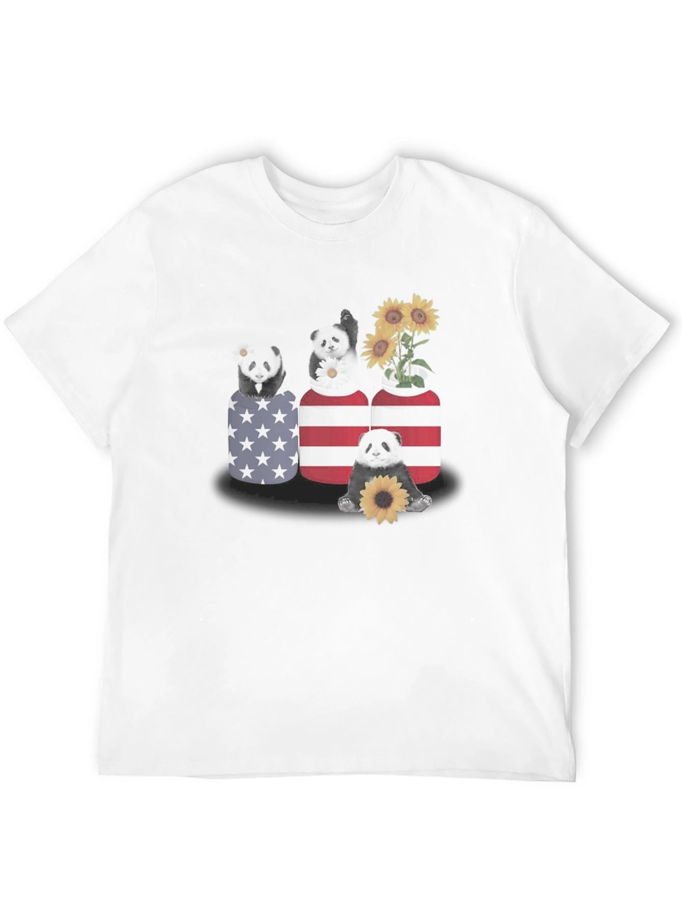 Panda in Pocket T-Shirt - Sunflower Design