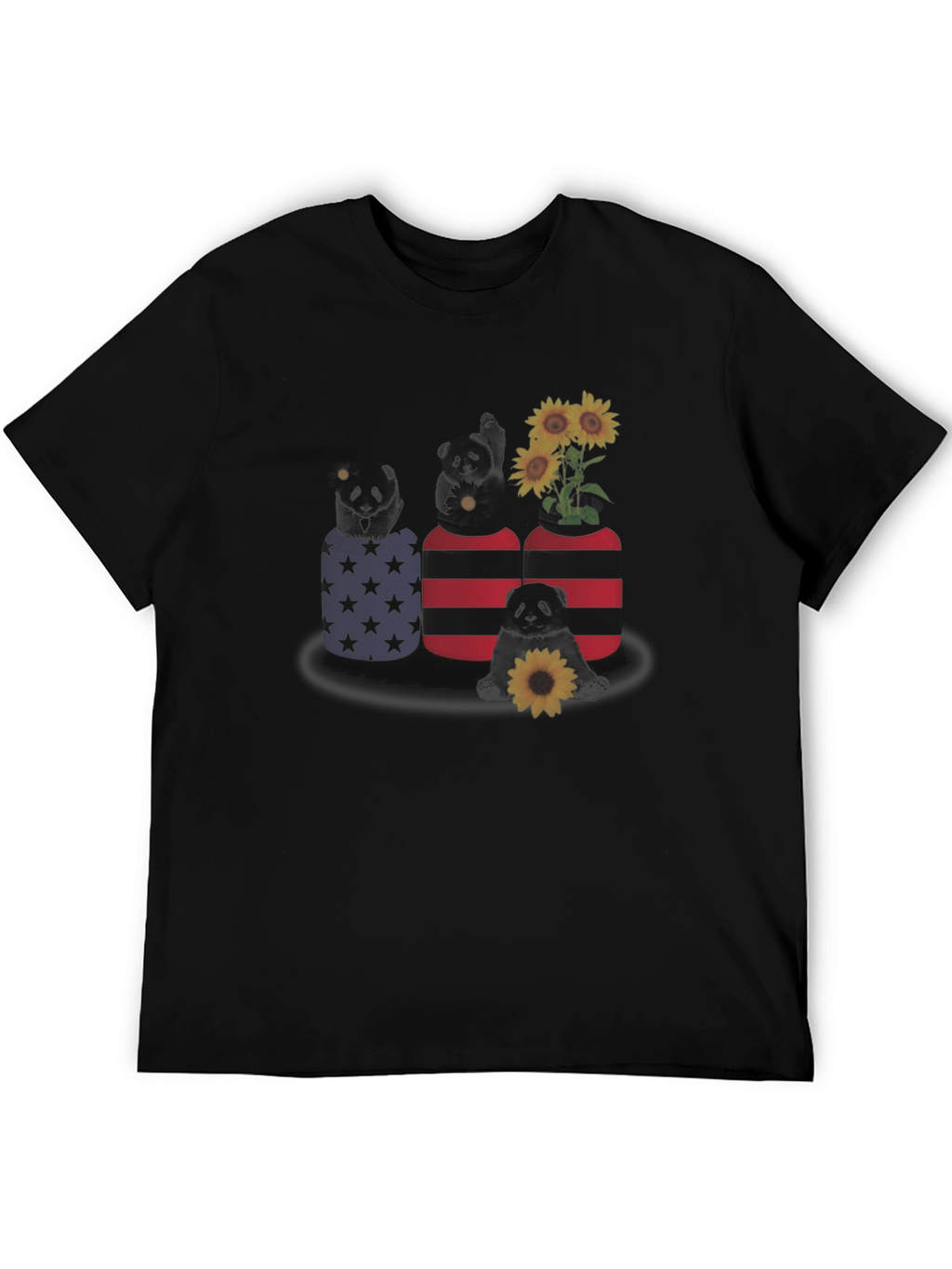 Panda in Pocket T-Shirt - Sunflower Design
