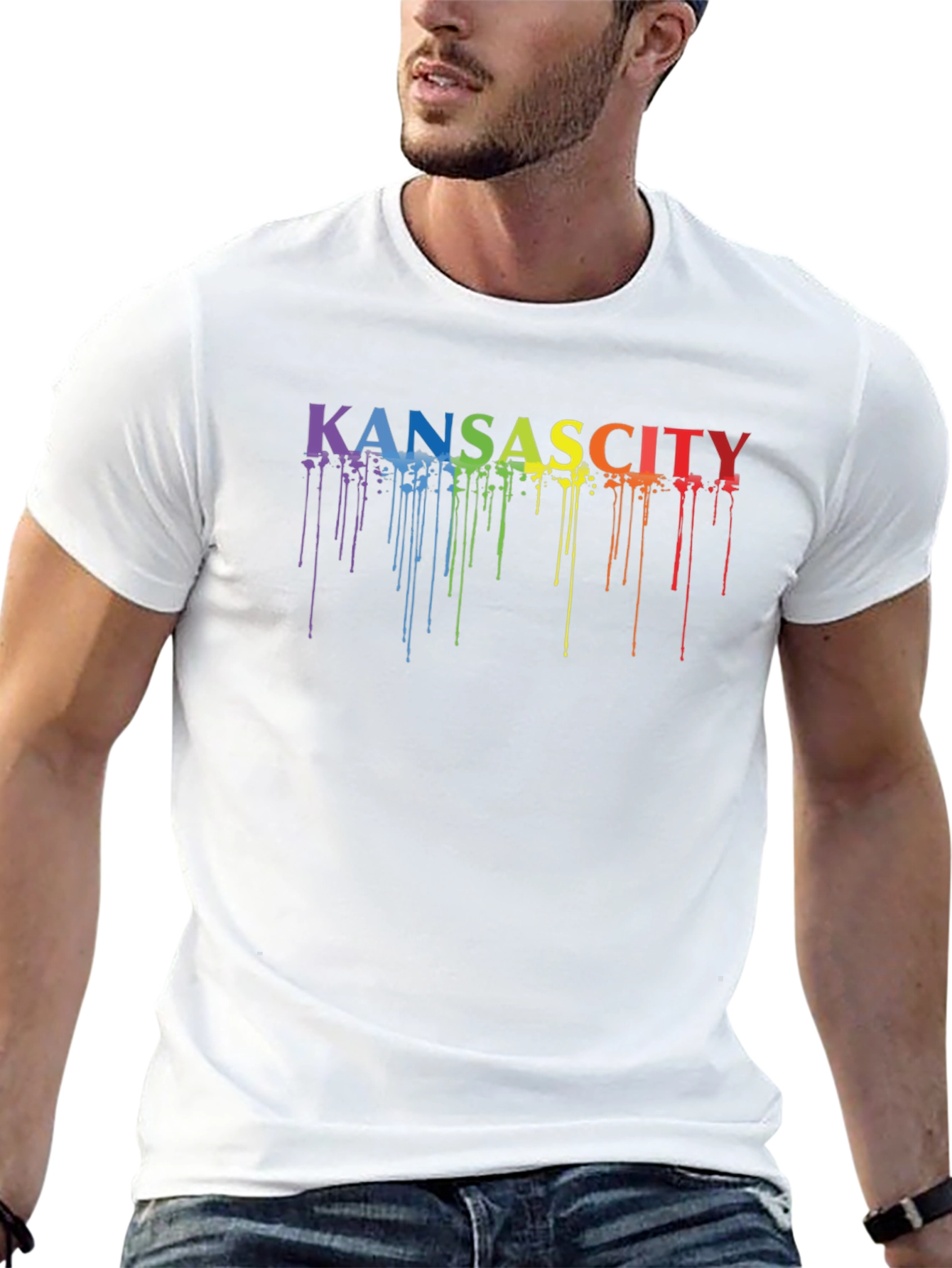 Kansas City Pride Rainbow Drip T-Shirt