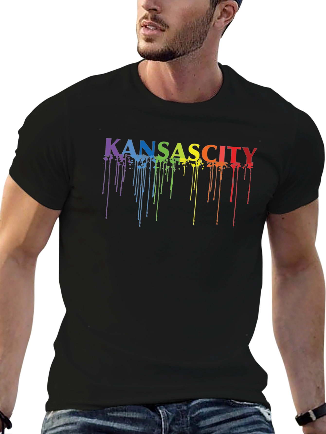 Kansas City Pride Rainbow Drip T-Shirt