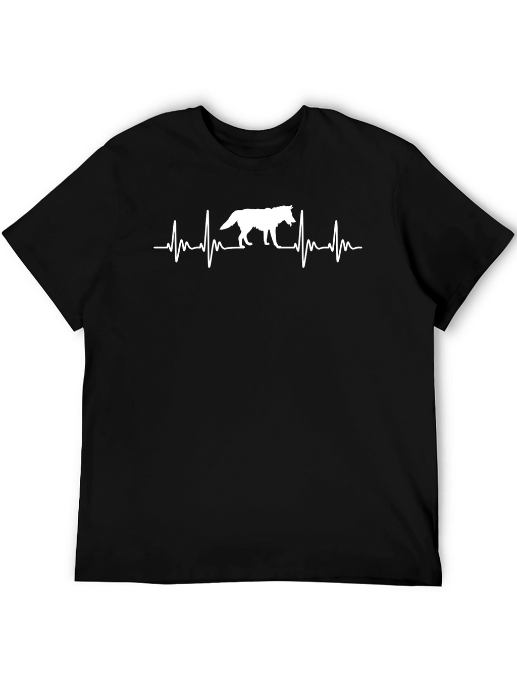Wolf Heartbeat Graphic Tee - Black Unisex T-Shirt