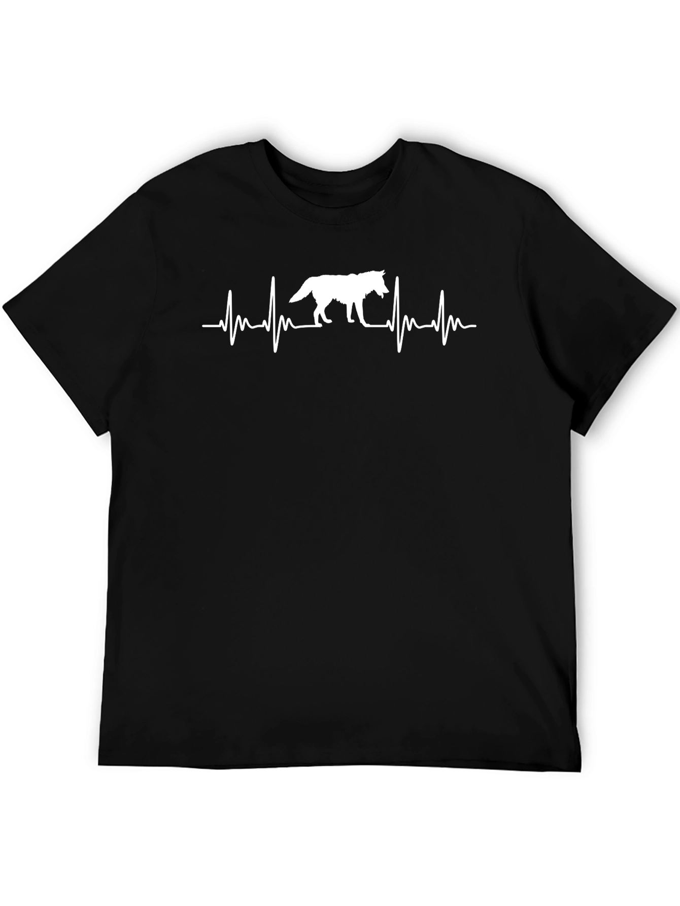 Wolf Heartbeat Graphic Tee - Black Unisex T-Shirt