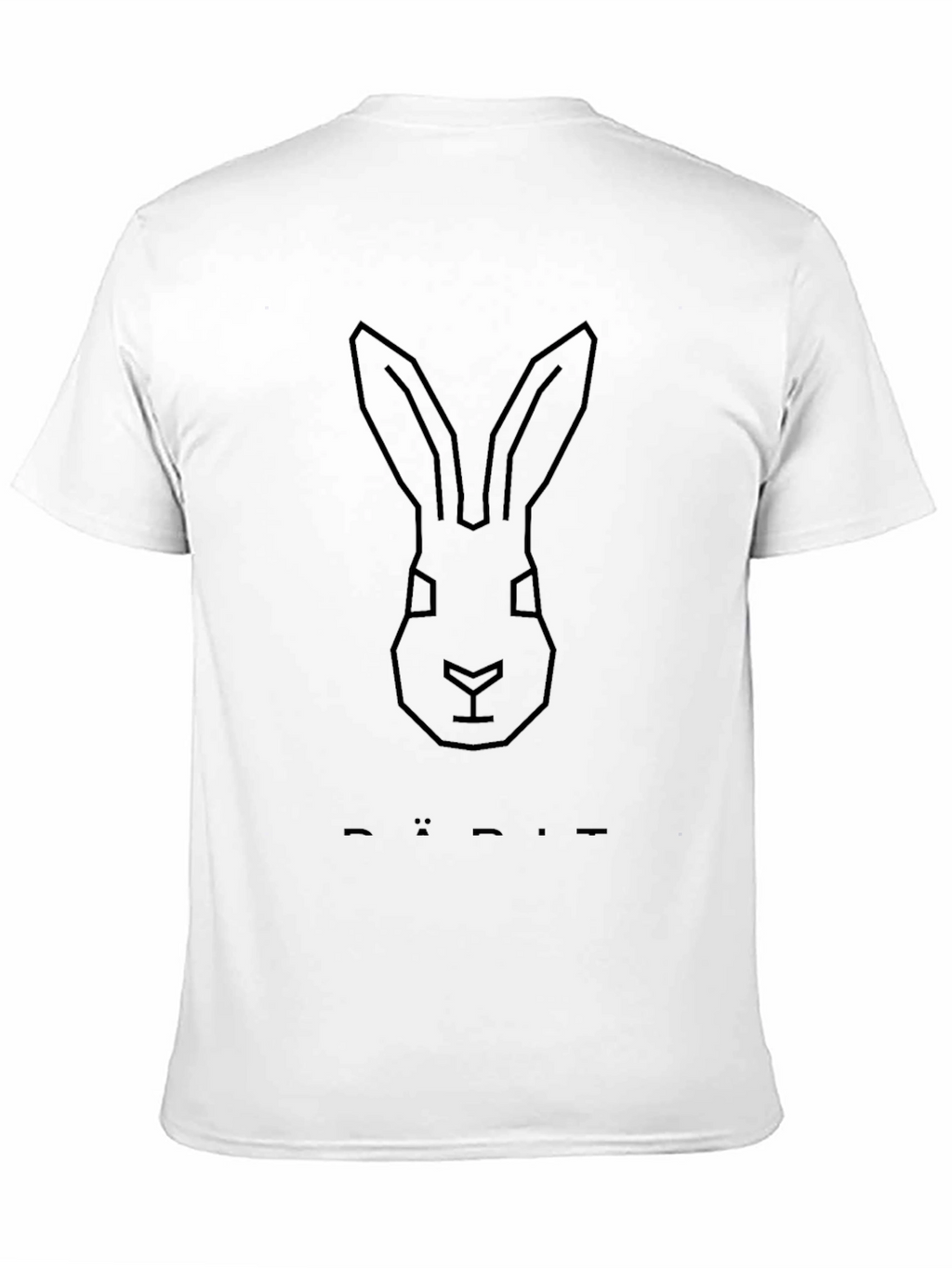Geometric Rabbit Head Black T-Shirt