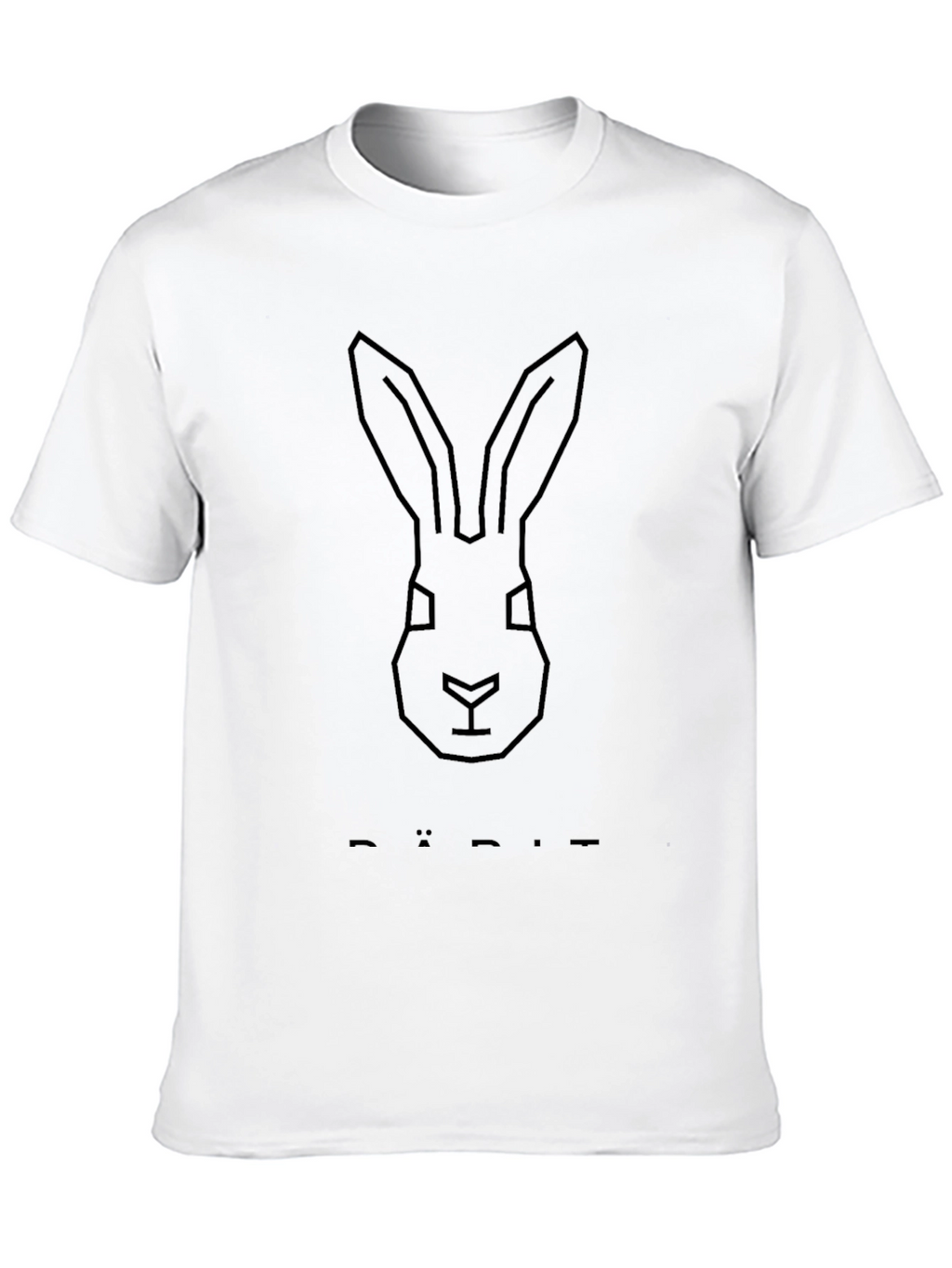 Geometric Rabbit Head Black T-Shirt