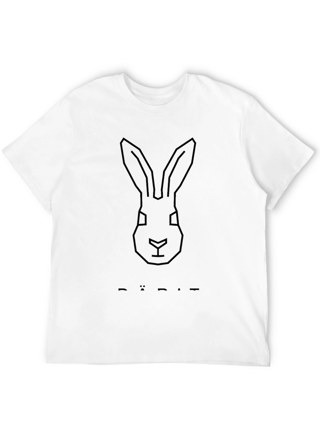 Geometric Rabbit Head Black T-Shirt