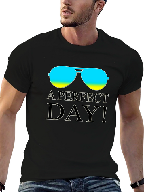 A Perfect Day Graphic Tee - Stylish Aviator T-Shirt