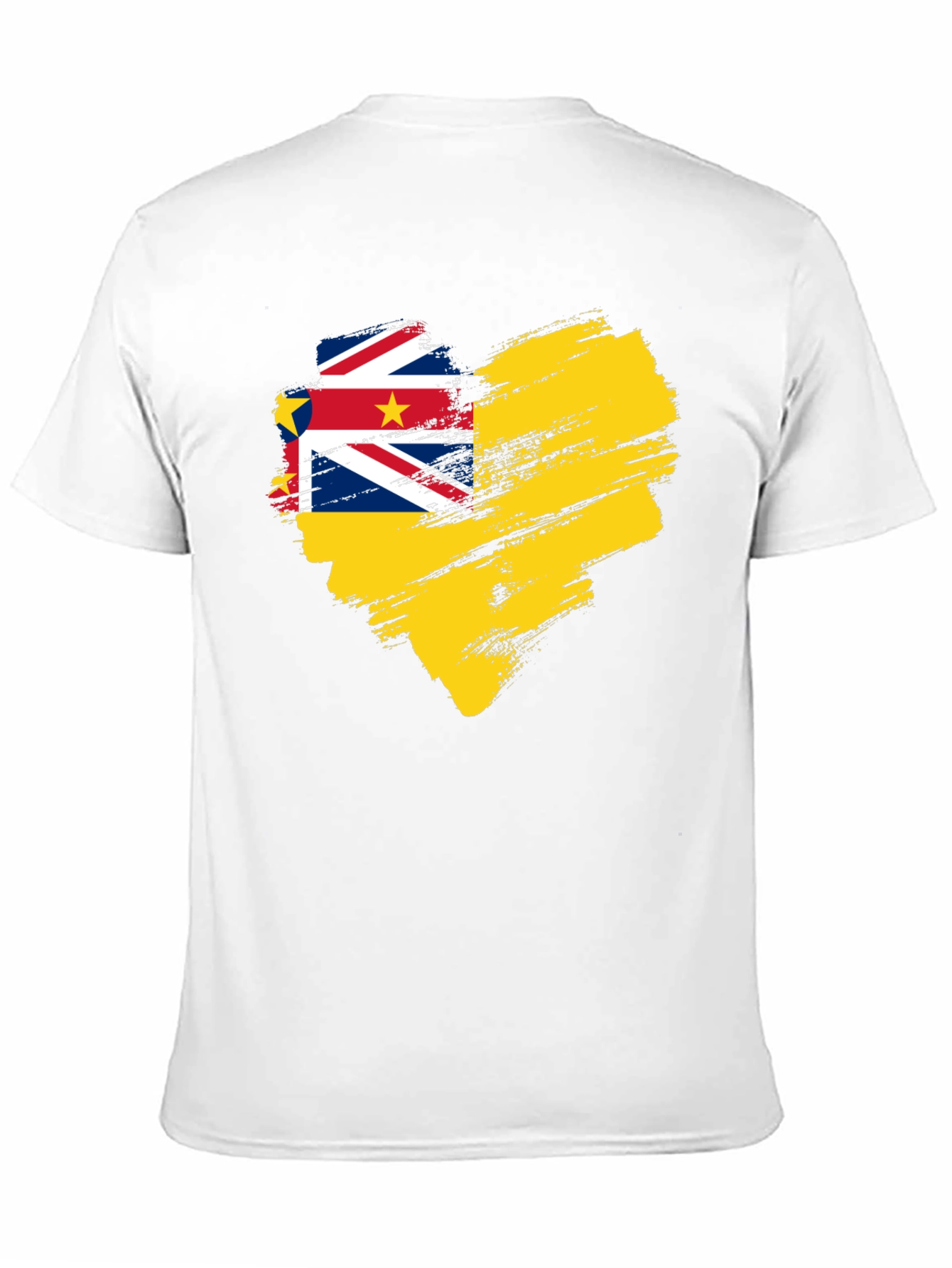 Niue Flag Heart T-Shirt - Black