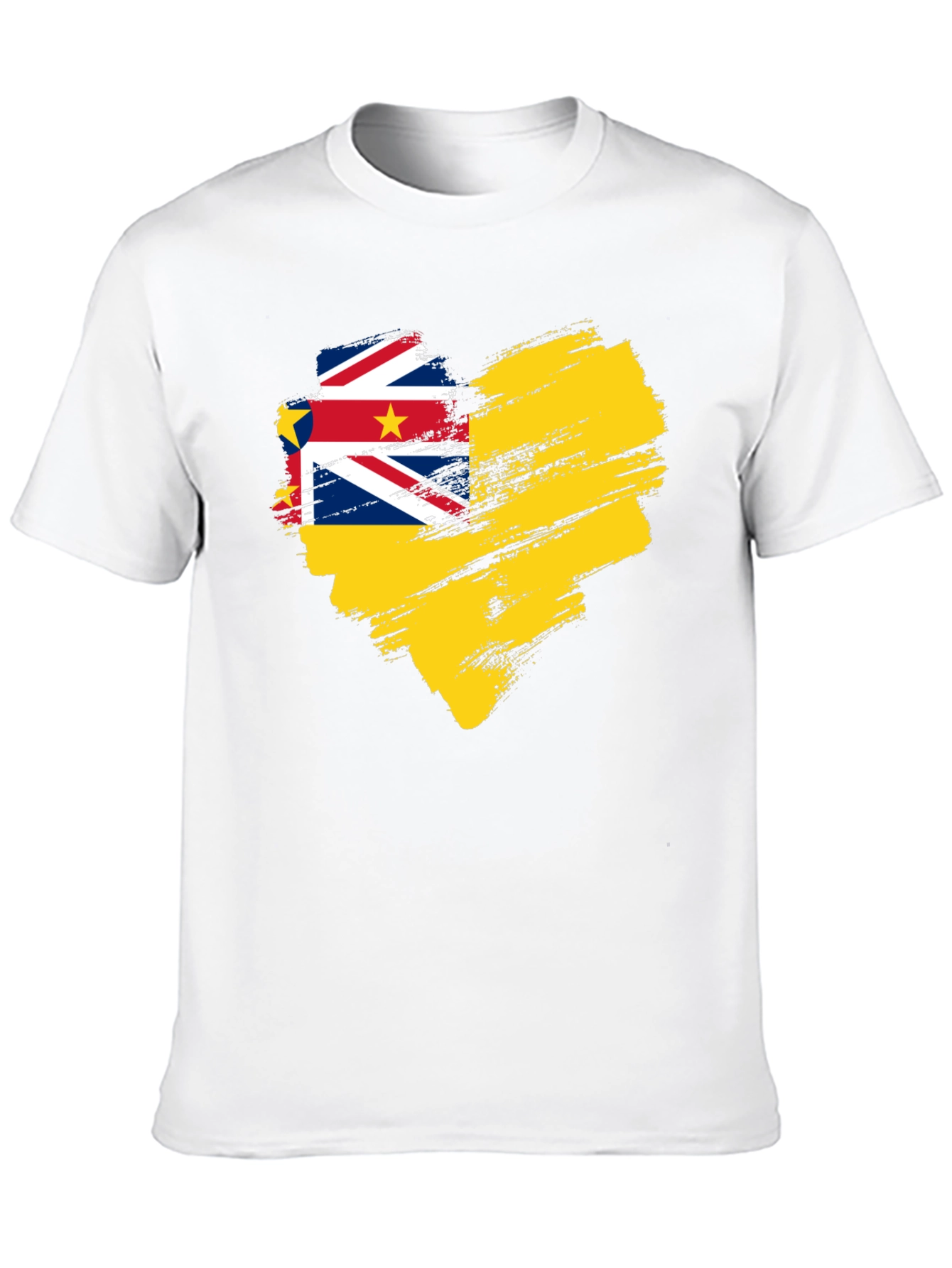 Niue Flag Heart T-Shirt - Black