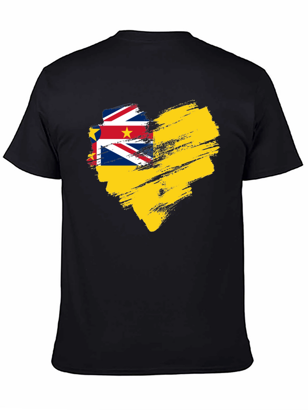 Niue Flag Heart T-Shirt - Black