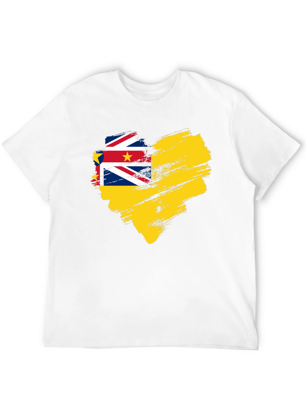 Niue Flag Heart T-Shirt - Black