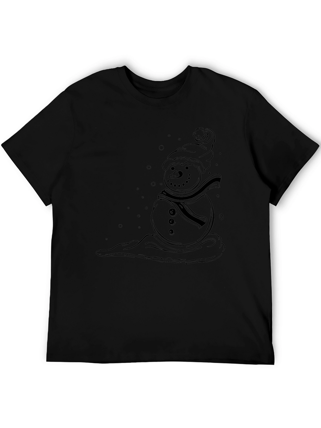 Snowman Graphic Black T-Shirt