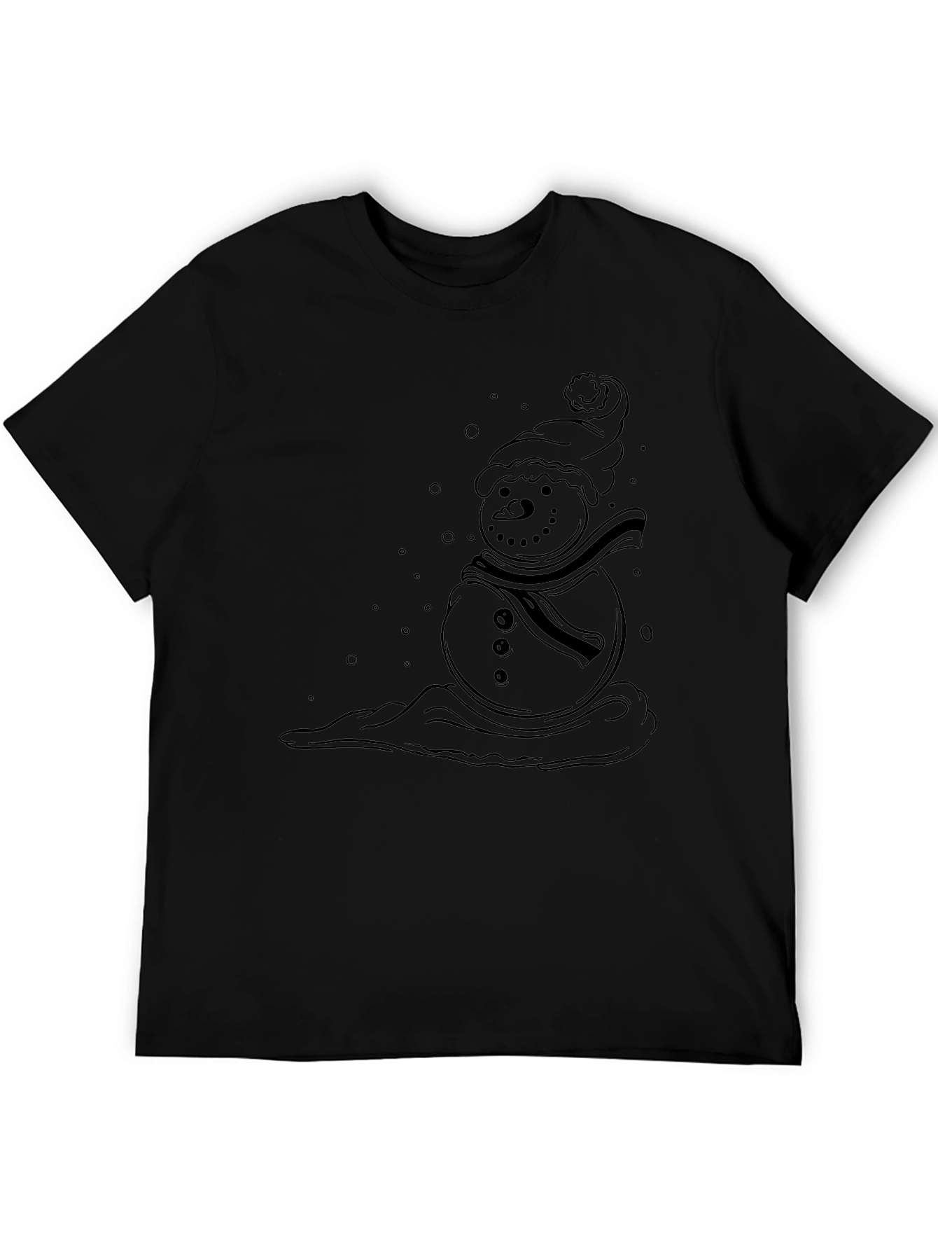 Snowman Graphic Black T-Shirt