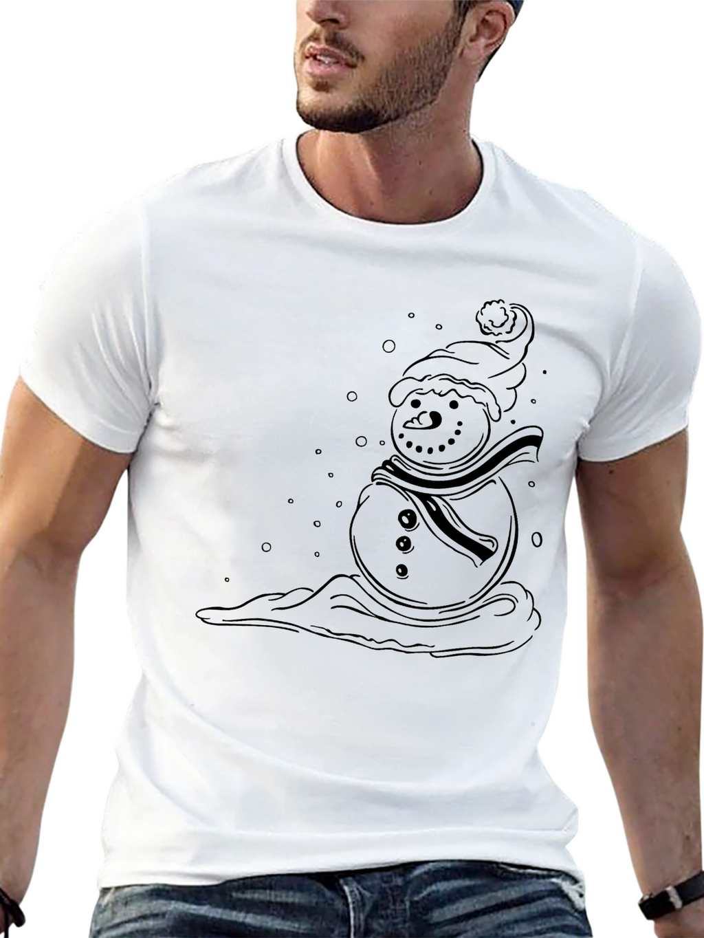 Snowman Graphic Black T-Shirt