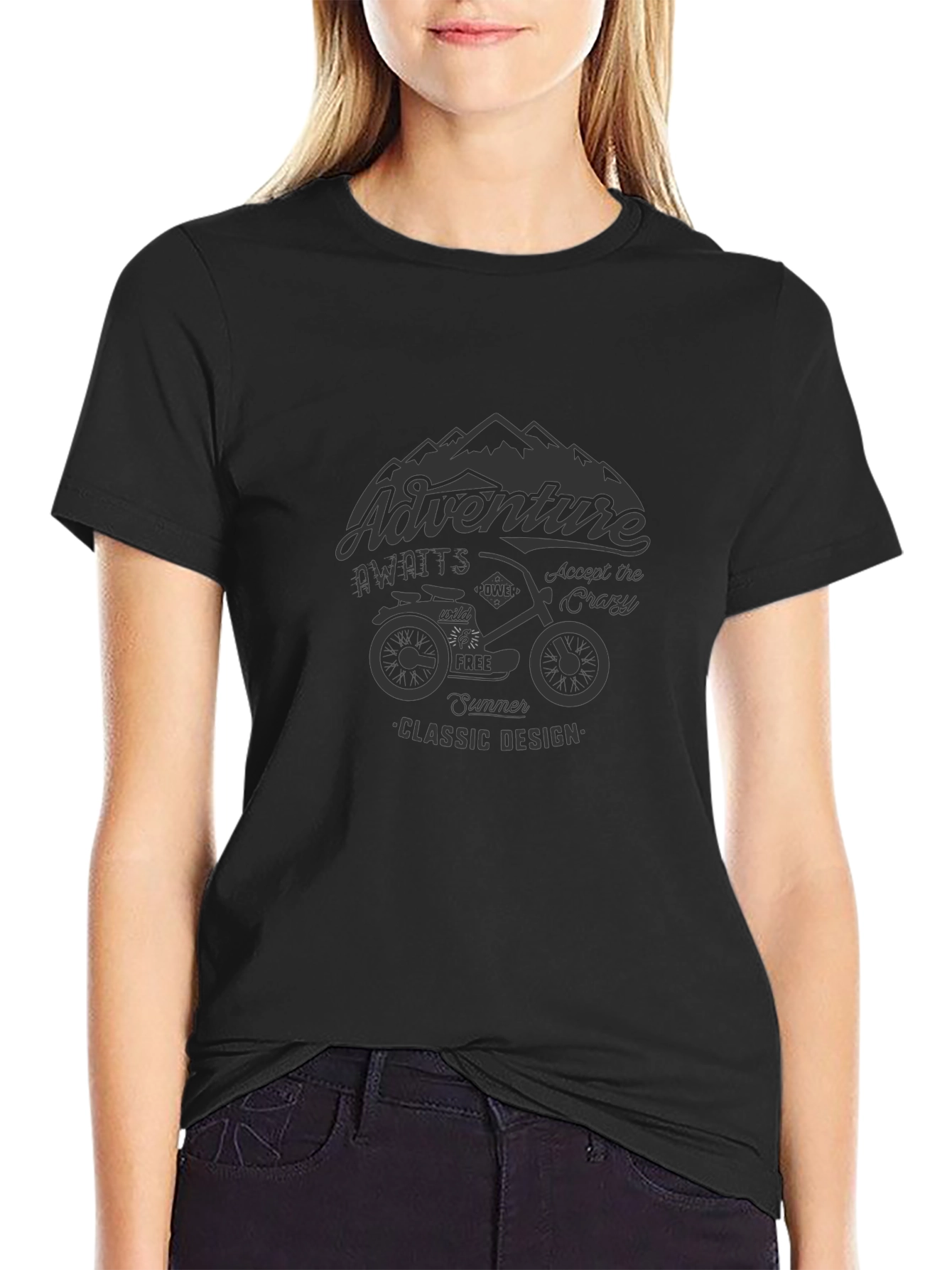 Adventure Awaits Graphic Print T-Shirt