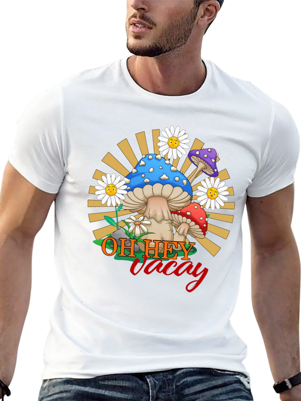 Oh Hey Vacay Mushroom Graphic Tee
