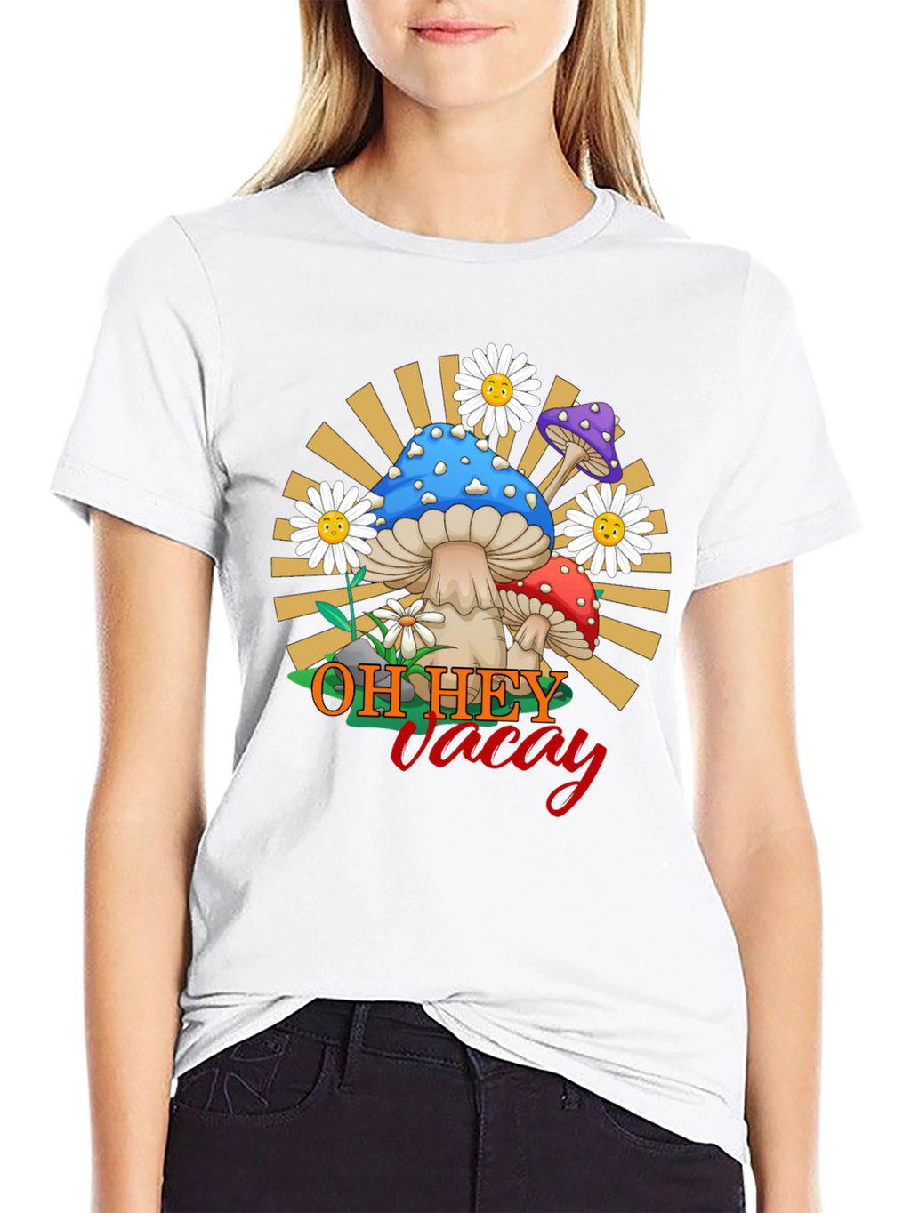 Oh Hey Vacay Mushroom Graphic Tee
