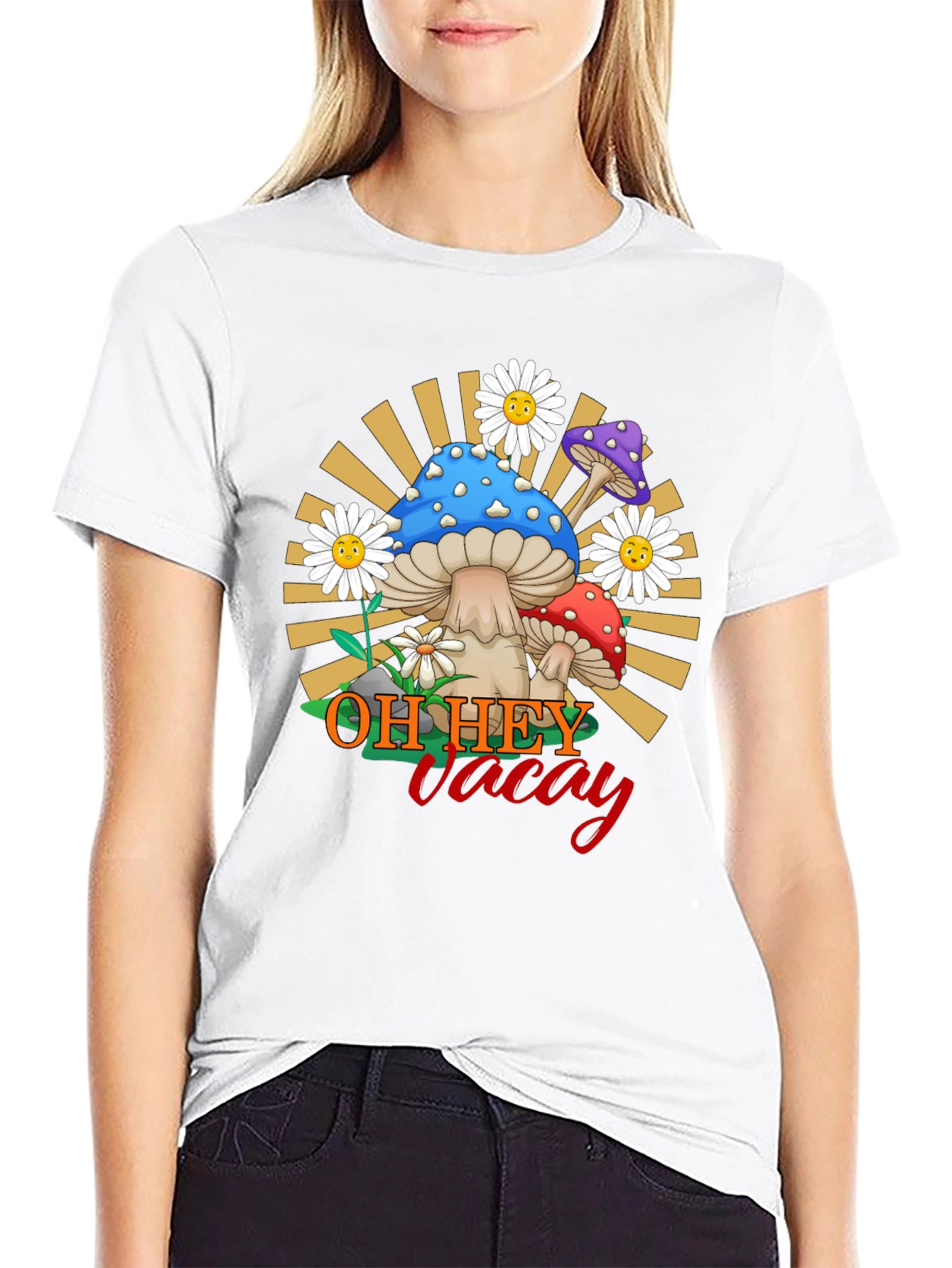 Oh Hey Vacay Mushroom Graphic Tee