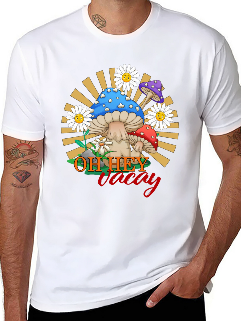 Oh Hey Vacay Mushroom Graphic Tee