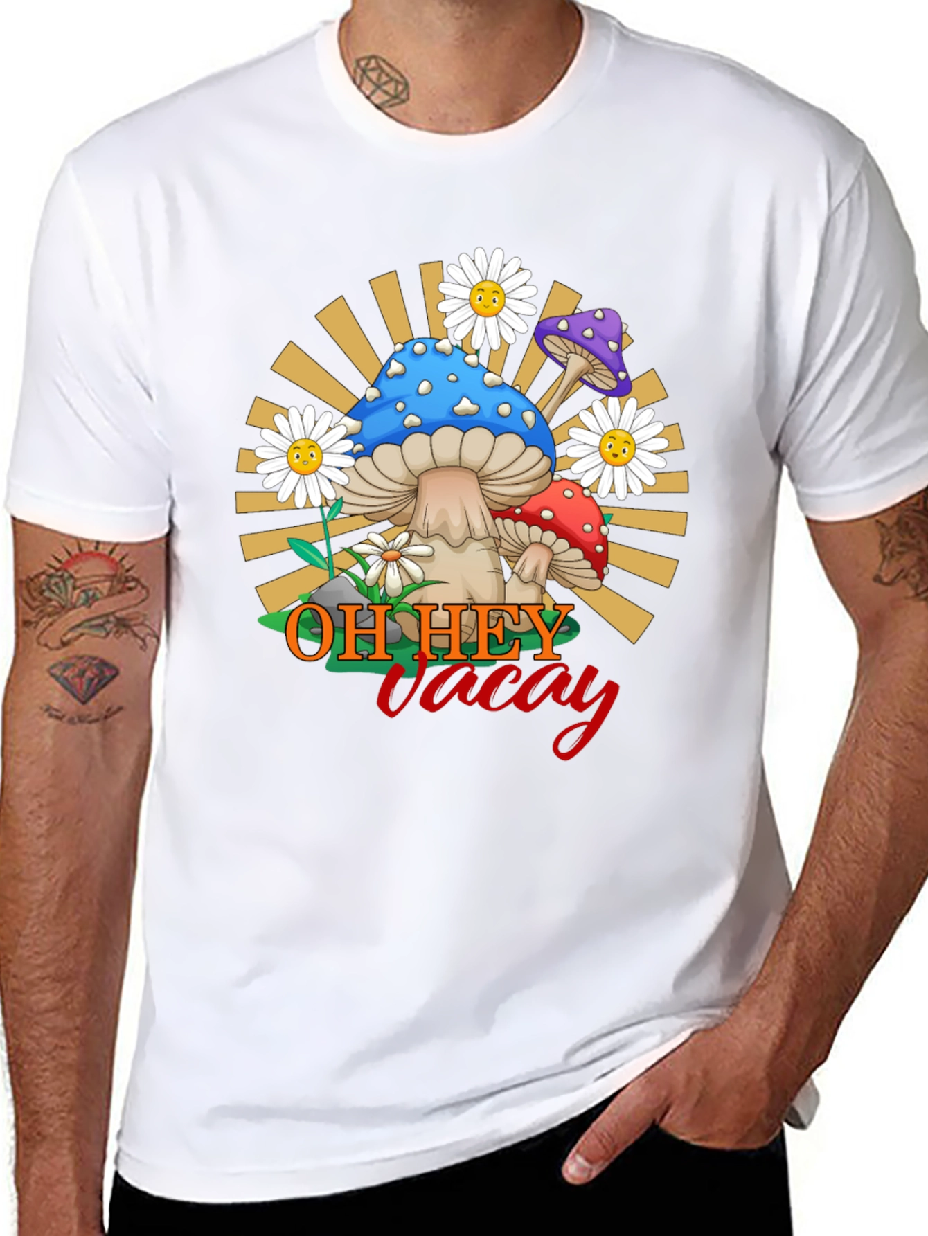 Oh Hey Vacay Mushroom Graphic Tee