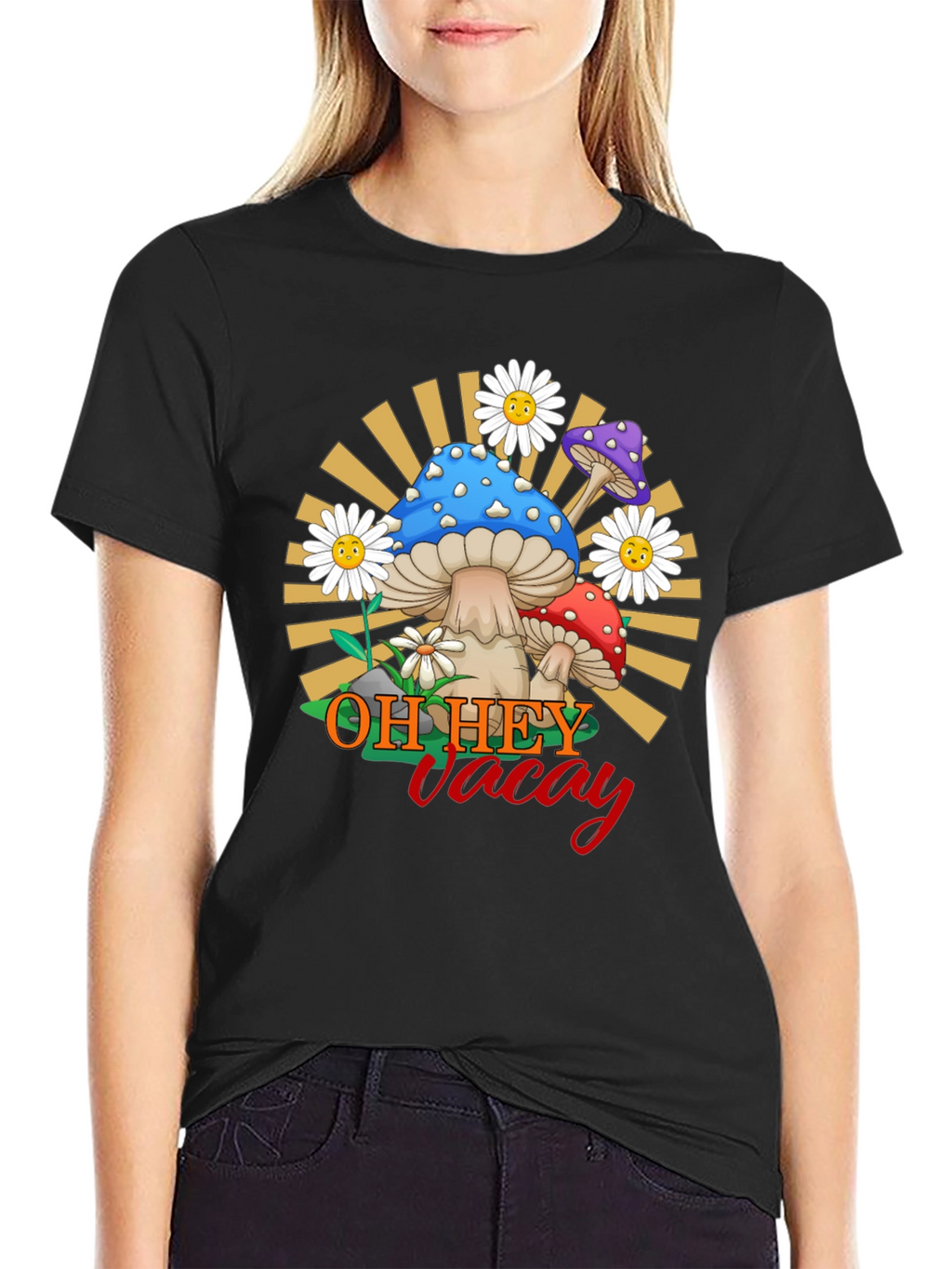 Oh Hey Vacay Mushroom Graphic Tee