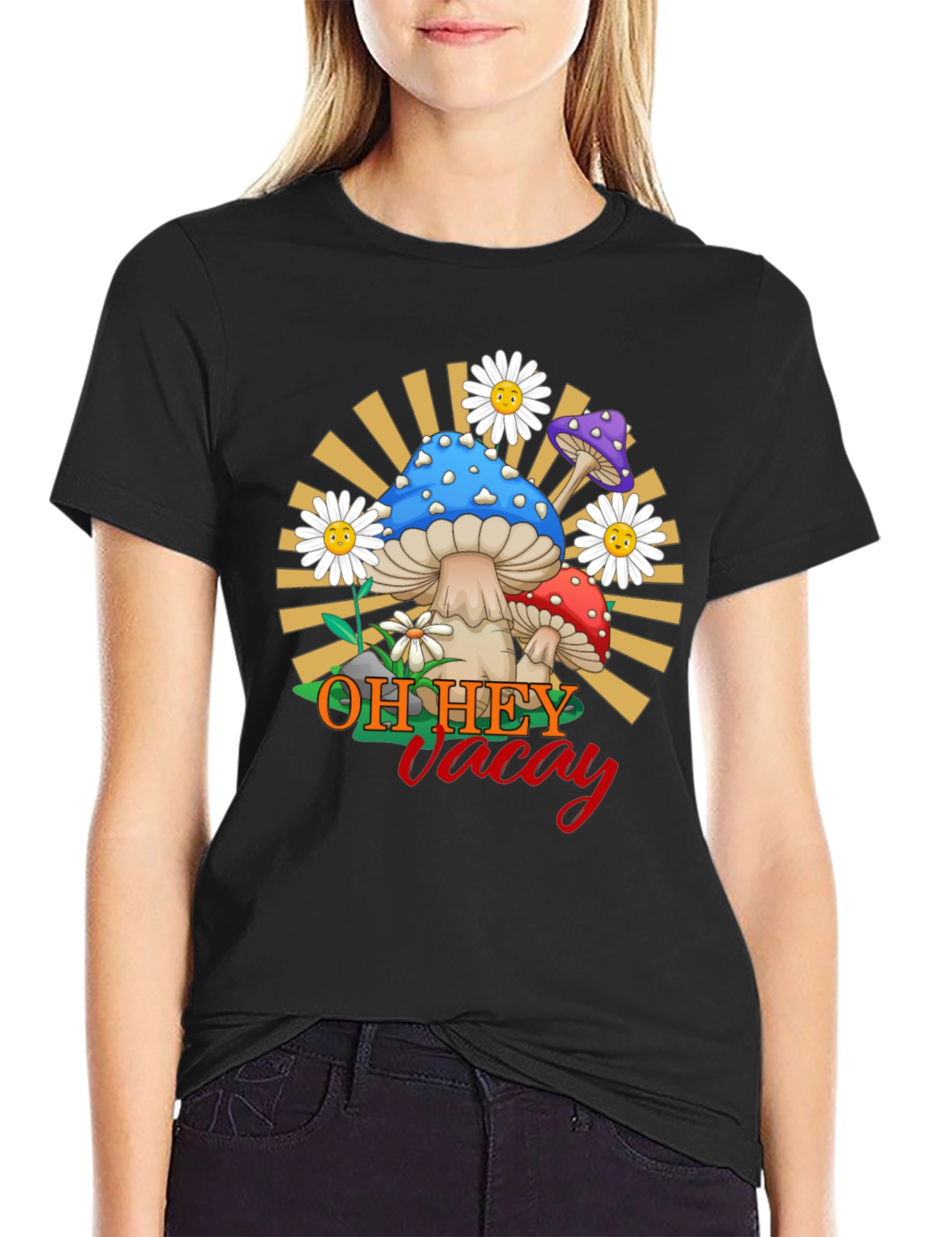 Oh Hey Vacay Mushroom Graphic Tee