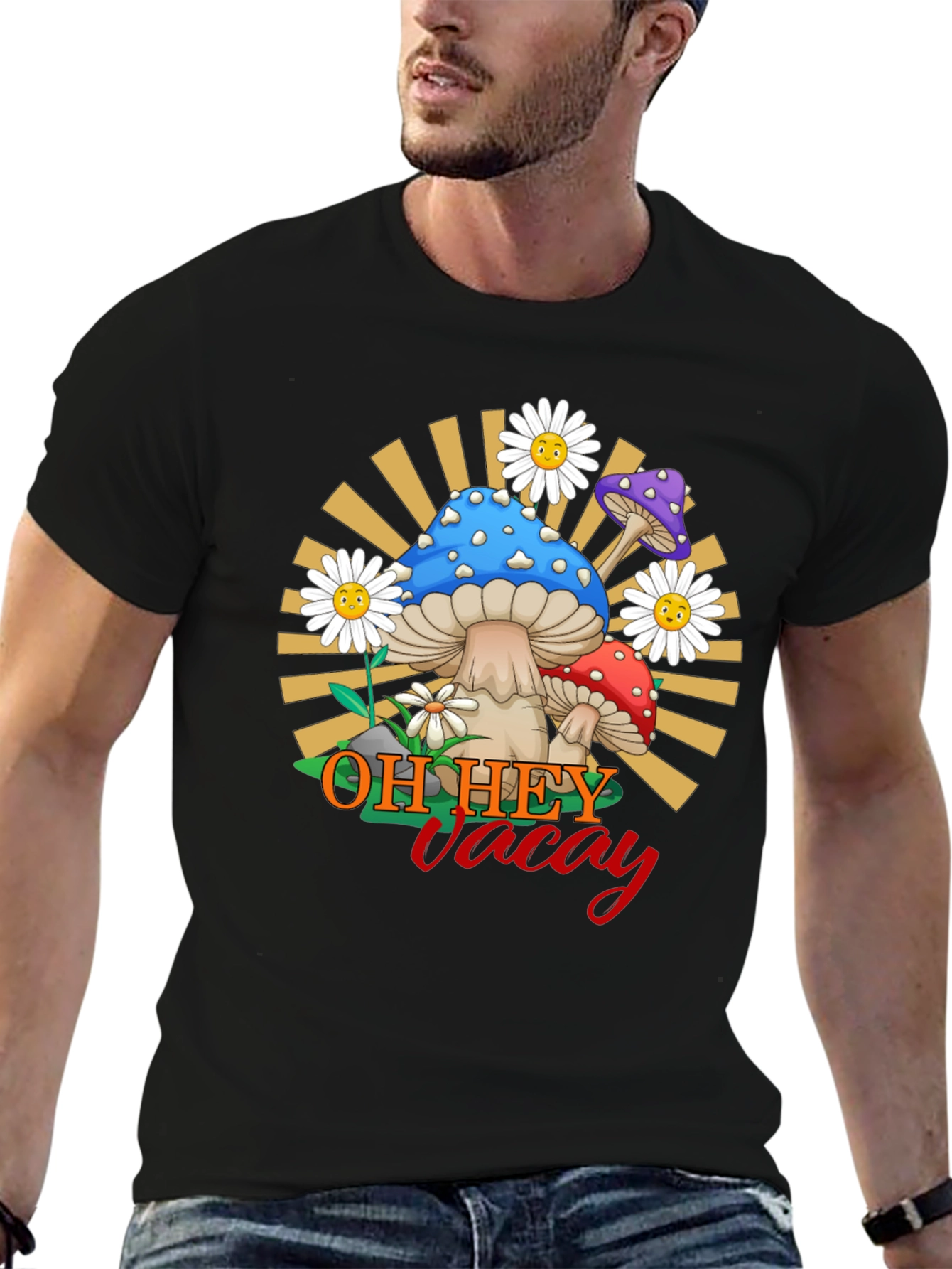 Oh Hey Vacay Mushroom Graphic Tee