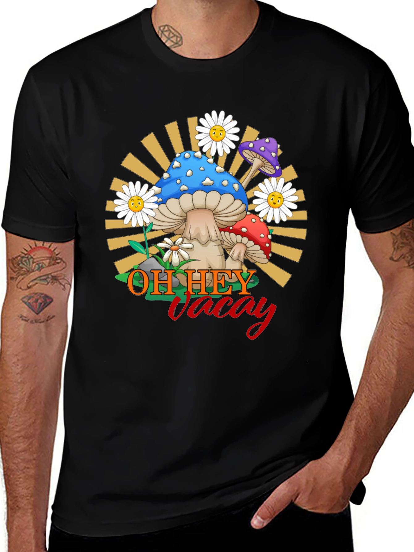 Oh Hey Vacay Mushroom Graphic Tee