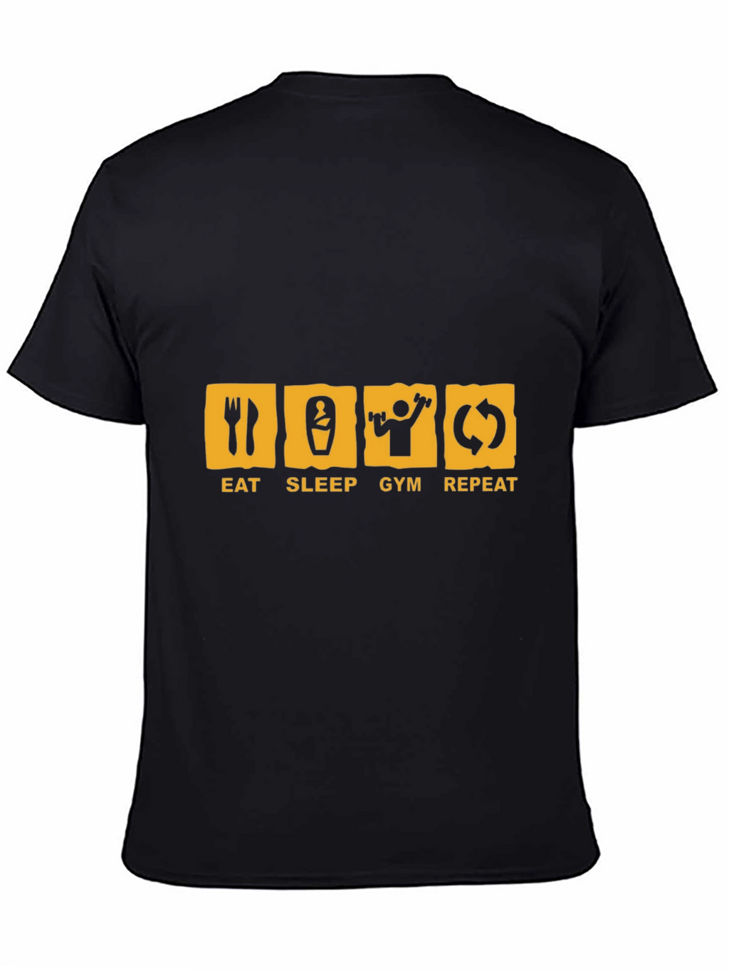 Eat Sleep Gym Repeat Black Graphic Tee