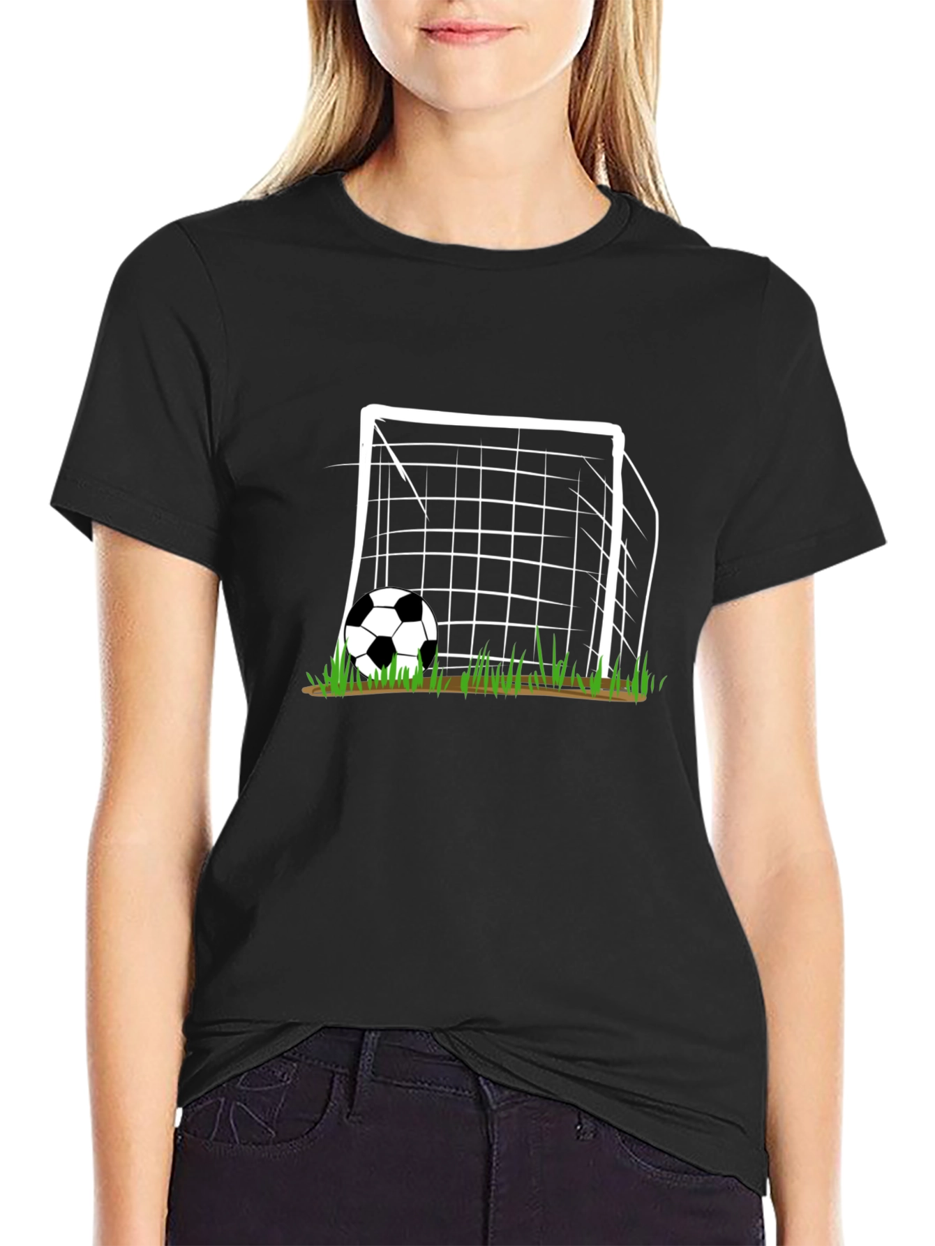 Soccer Goal Graphic T-Shirt - Black