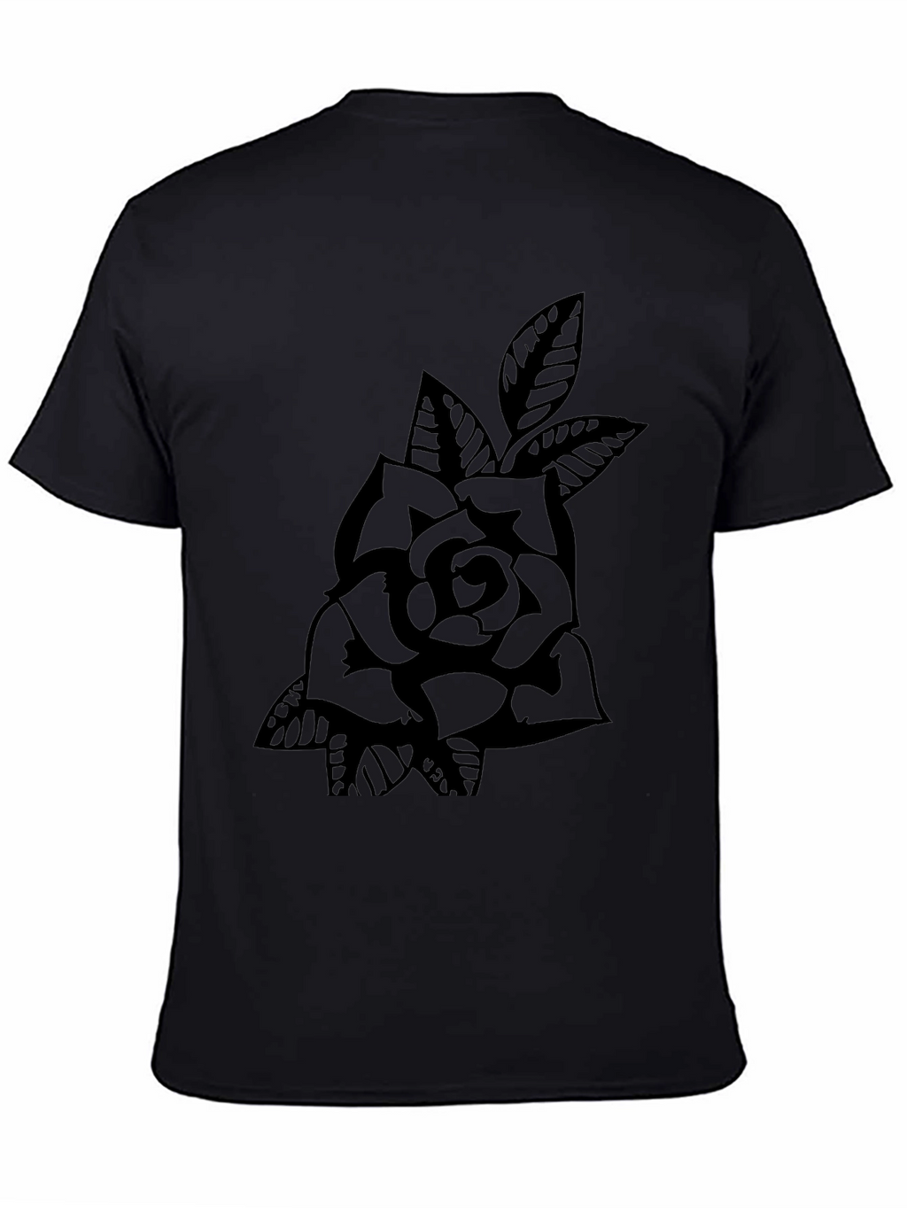 Rose Graphic Black T-Shirt - Classic Tattoo Style