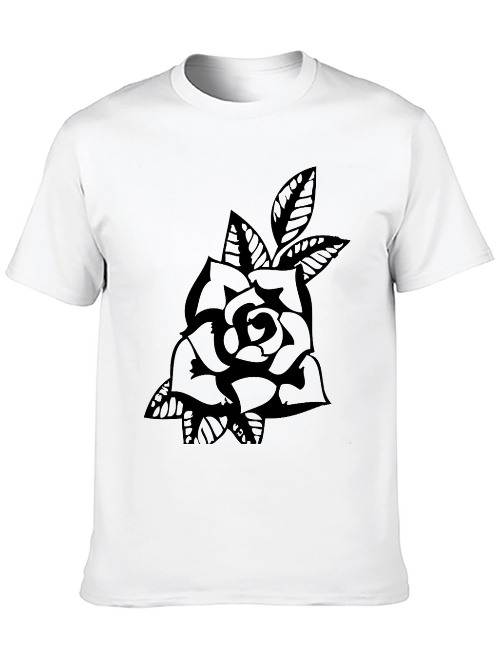 Rose Graphic Black T-Shirt - Classic Tattoo Style