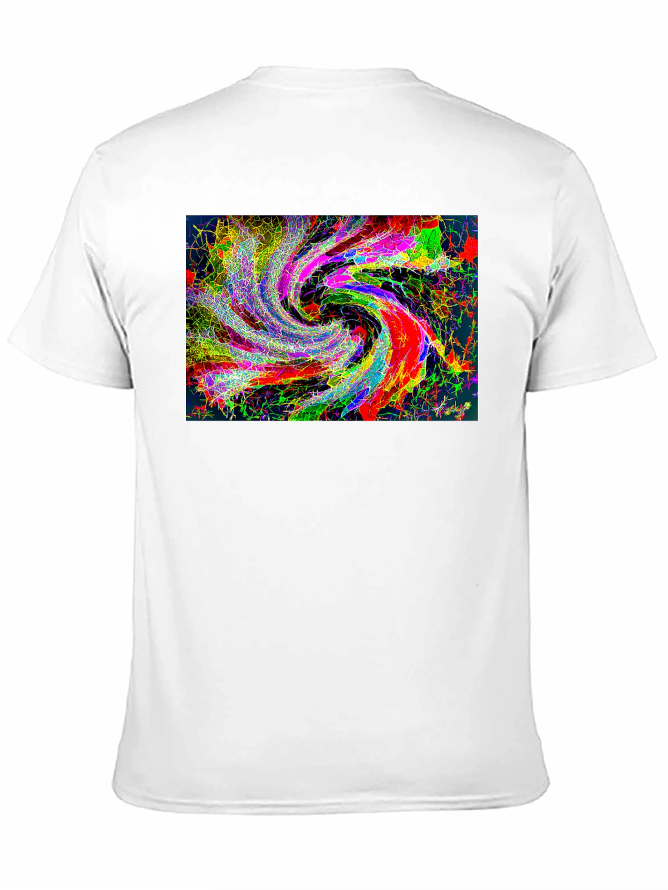 Abstract Swirl Graphic Black T-Shirt