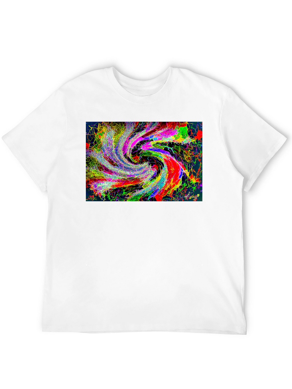 Abstract Swirl Graphic Black T-Shirt