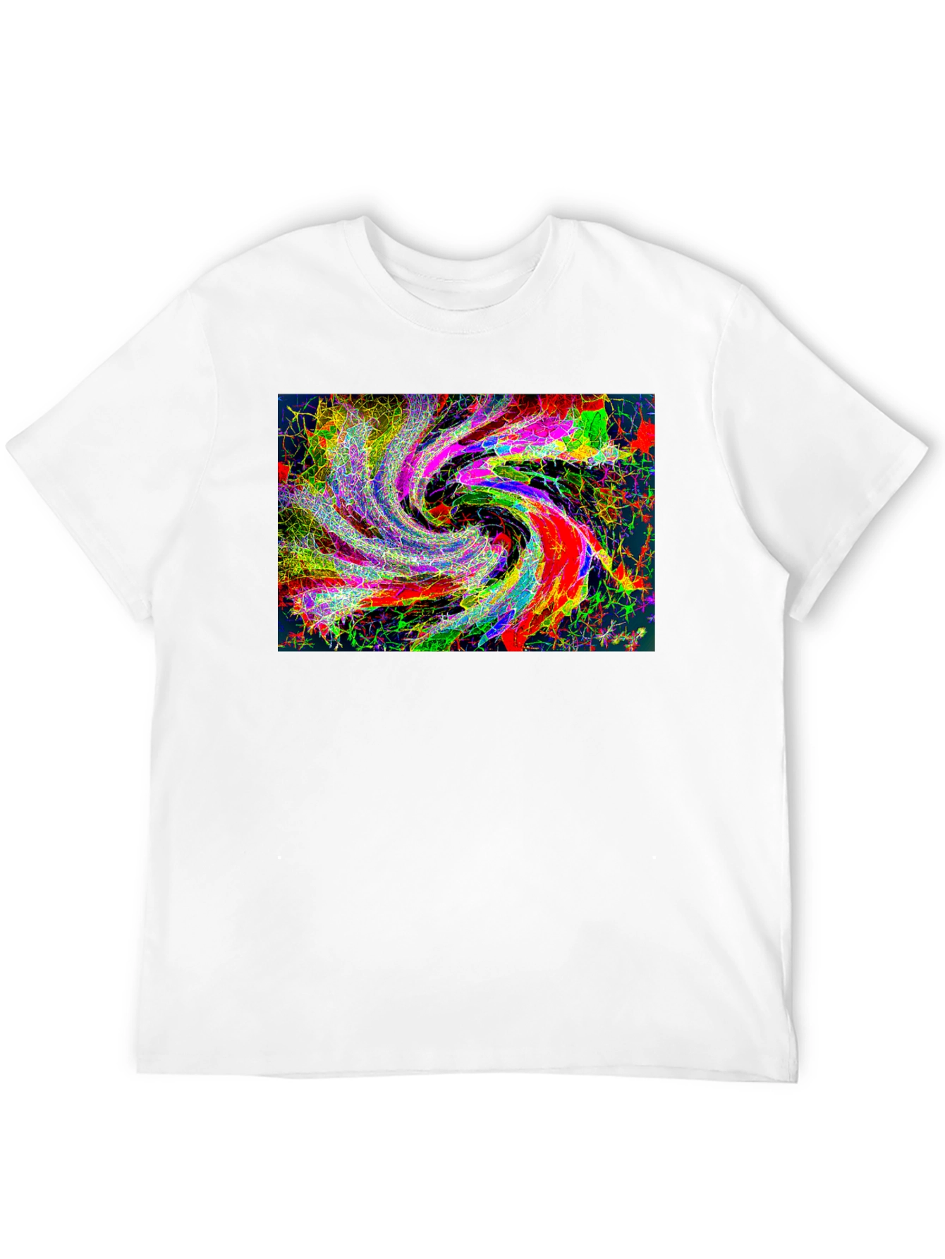 Abstract Swirl Graphic Black T-Shirt