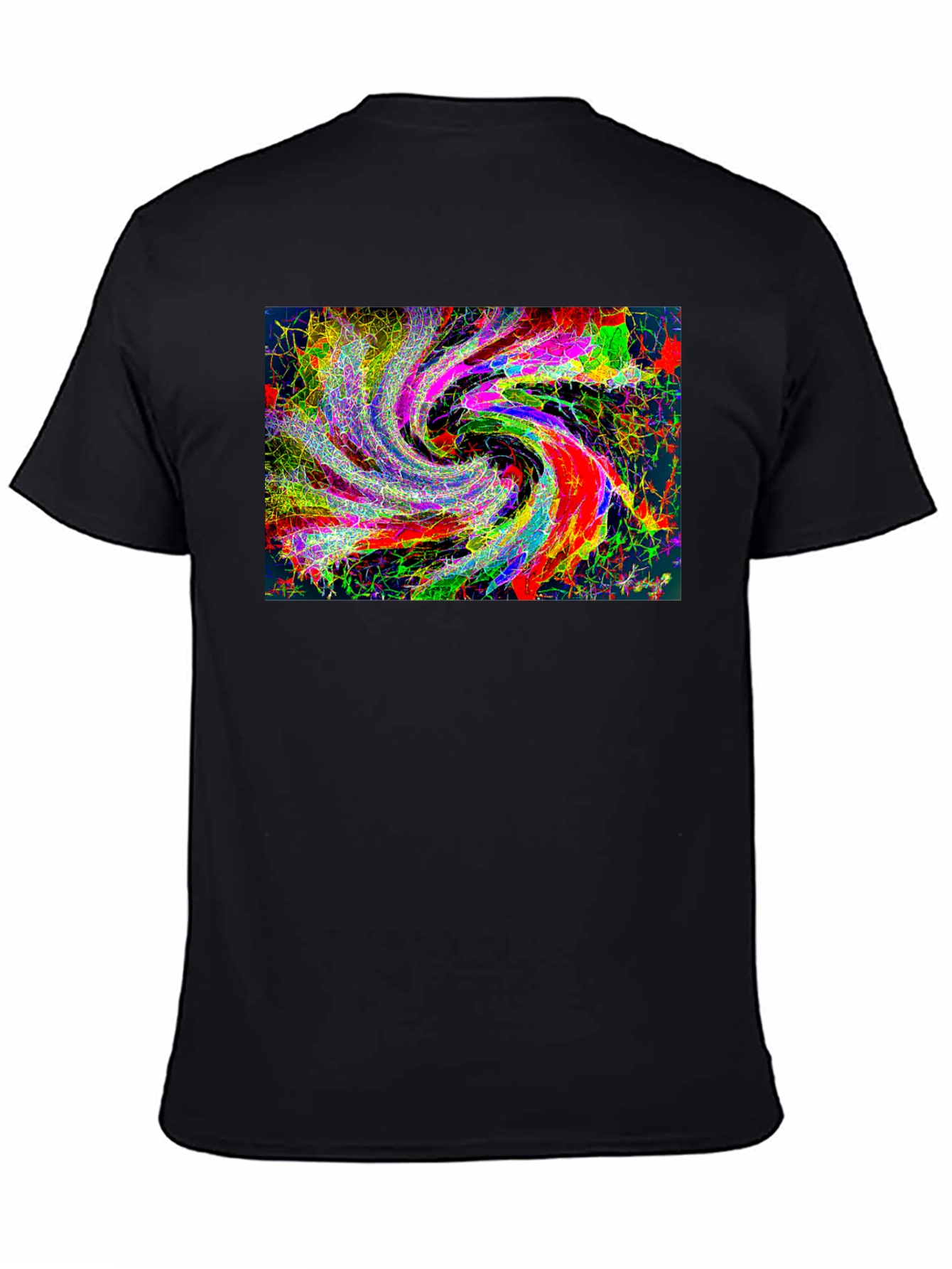 Abstract Swirl Graphic Black T-Shirt