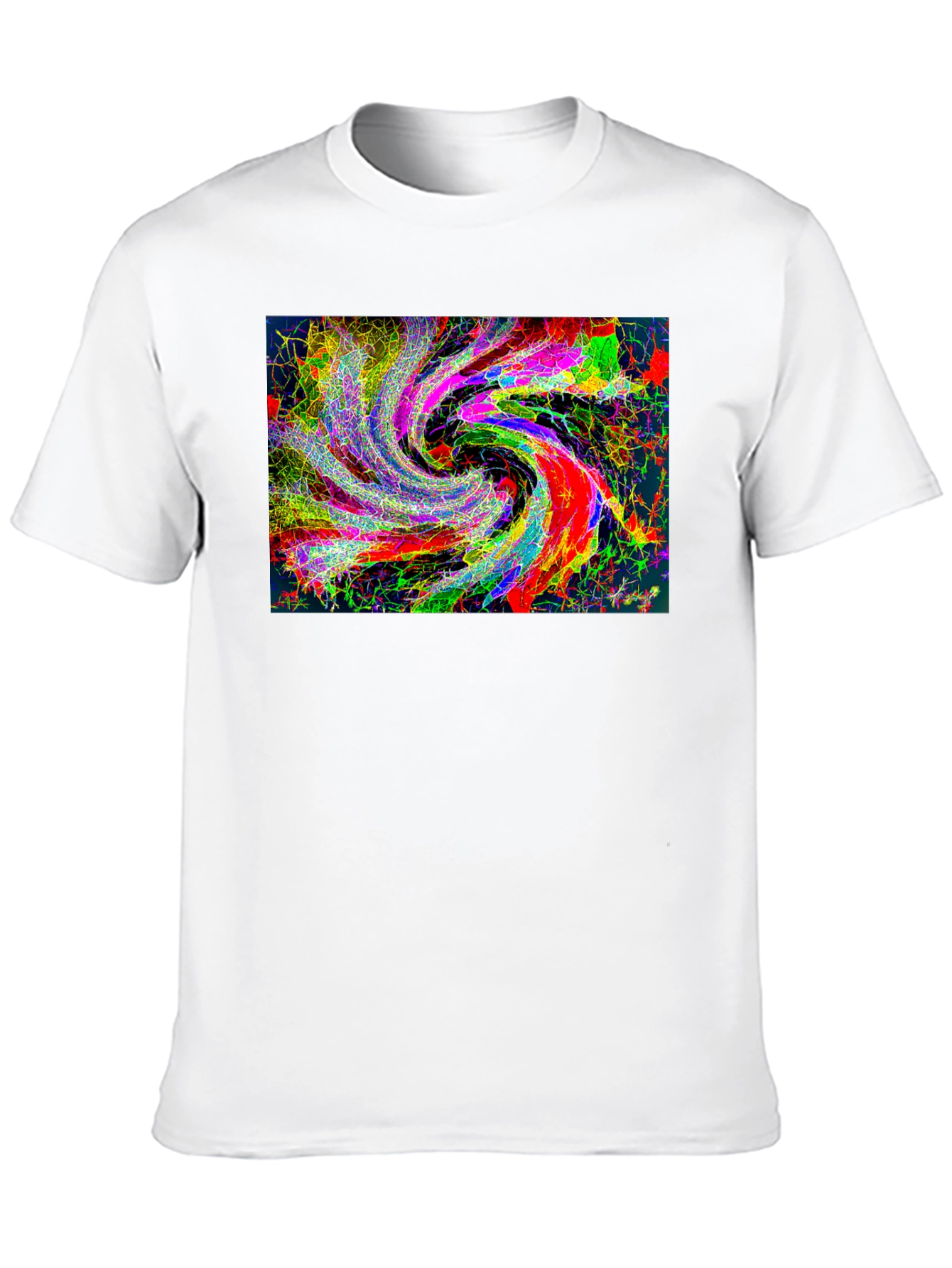 Abstract Swirl Graphic Black T-Shirt