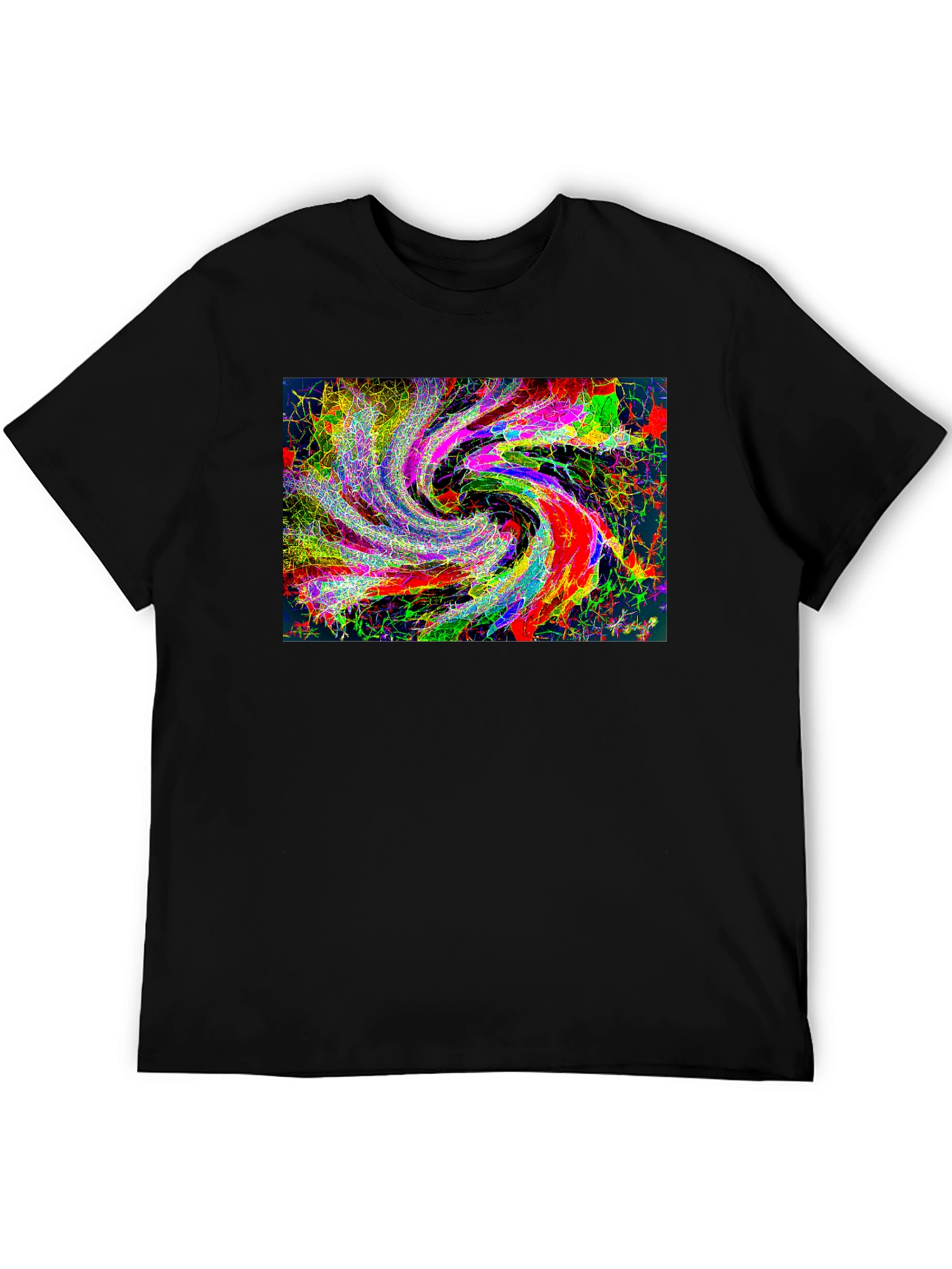 Abstract Swirl Graphic Black T-Shirt