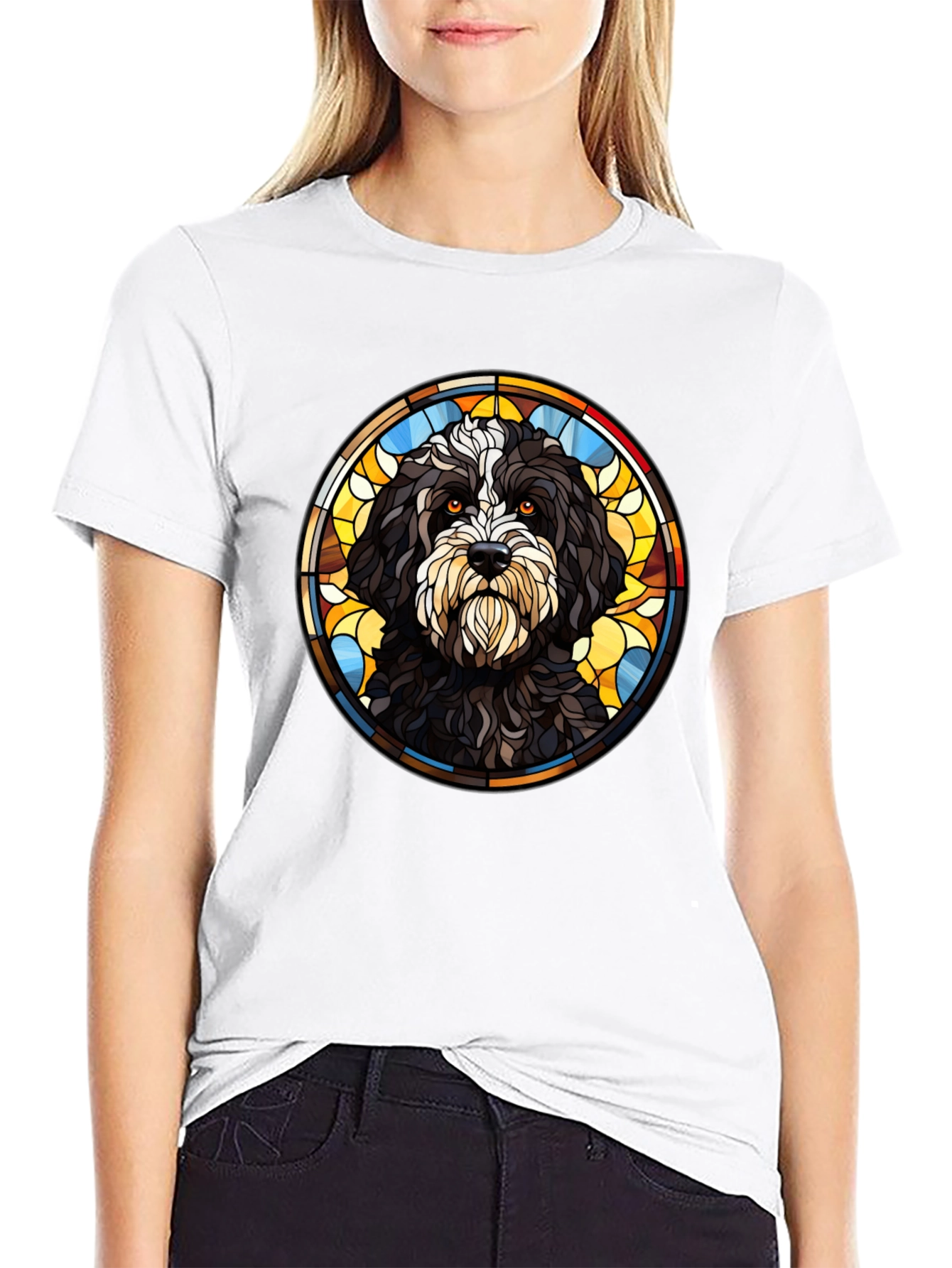 Dog Stained Glass Graphic Tee